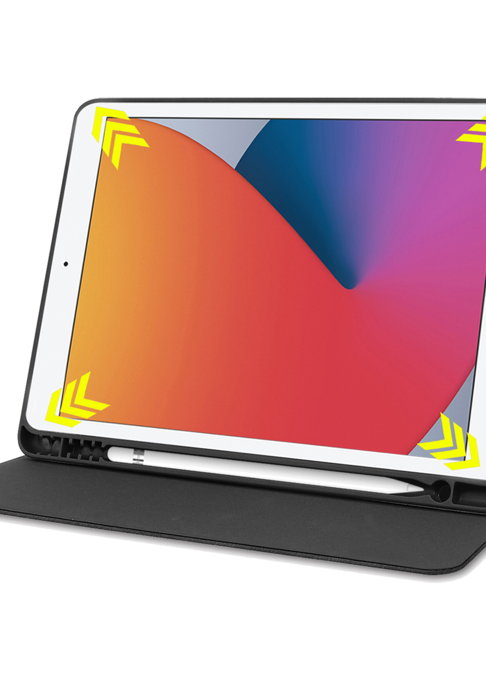 BTH iPad 10.2 2021 Hoesje Book Case Luxe Cover Hoes Met Uitsparing Apple Pencil - iPad 10.2 2021 Hoes Bookcase - Grijs