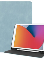 BTH BTH Luxe Lederen iPad 10.2 2021 Hoes - Lichtblauw