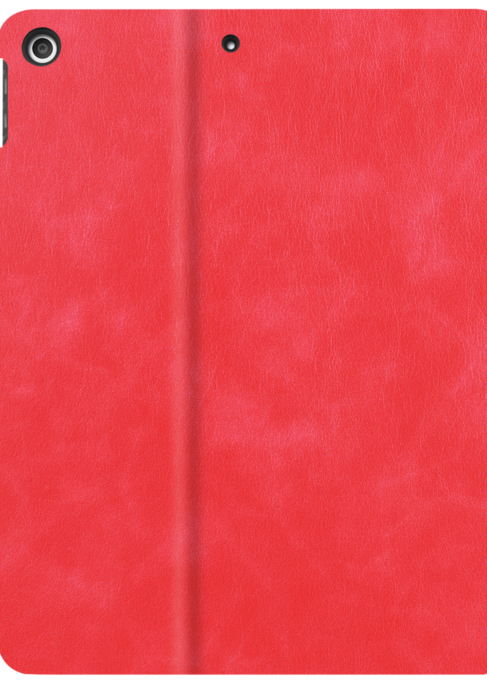 BTH iPad 10.2 2021 Hoesje Book Case Luxe Cover Hoes Met Uitsparing Apple Pencil - iPad 10.2 2021 Hoes Bookcase - Rood