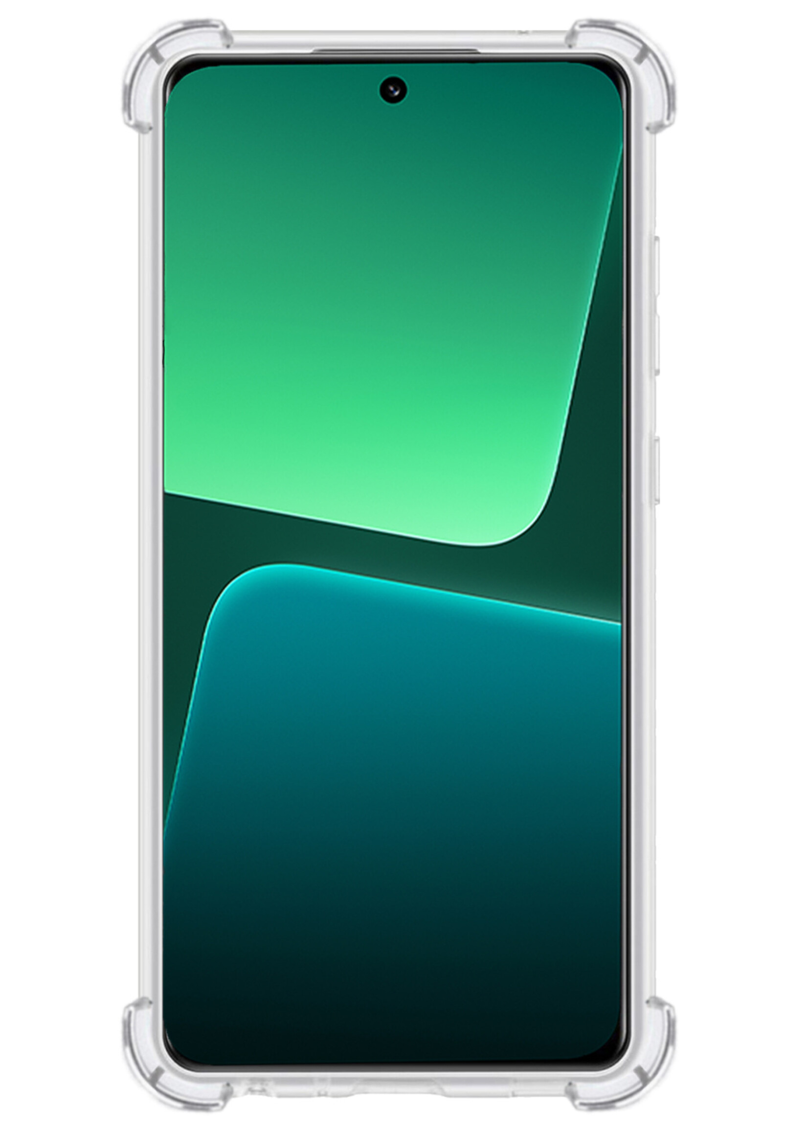 BTH Hoesje Geschikt voor Xiaomi 13 Hoesje Siliconen Shock Proof Case Hoes - Hoes Geschikt voor Xiaomi 13 Hoes Cover Case Shockproof - Transparant - 2 PACK