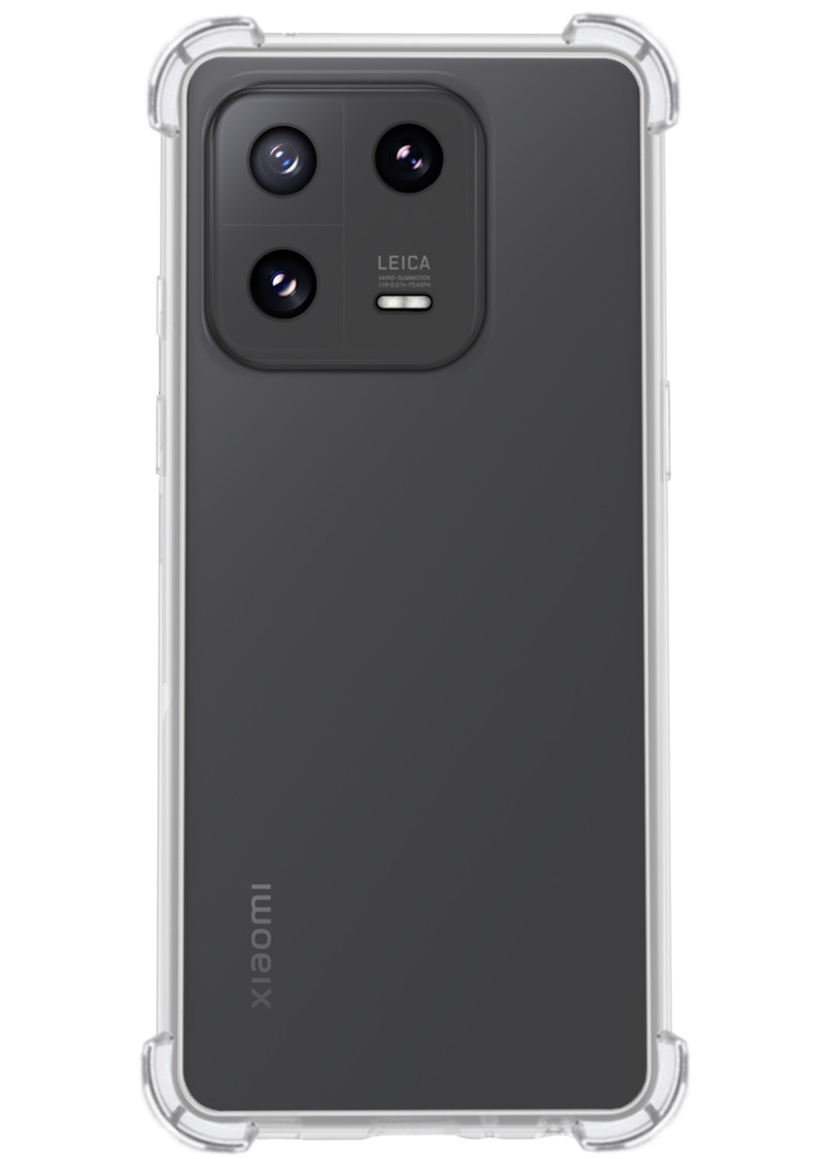 BTH Hoesje Geschikt voor Xiaomi 13 Hoesje Siliconen Shock Proof Case Hoes - Hoes Geschikt voor Xiaomi 13 Hoes Cover Case Shockproof - Transparant - 2 PACK