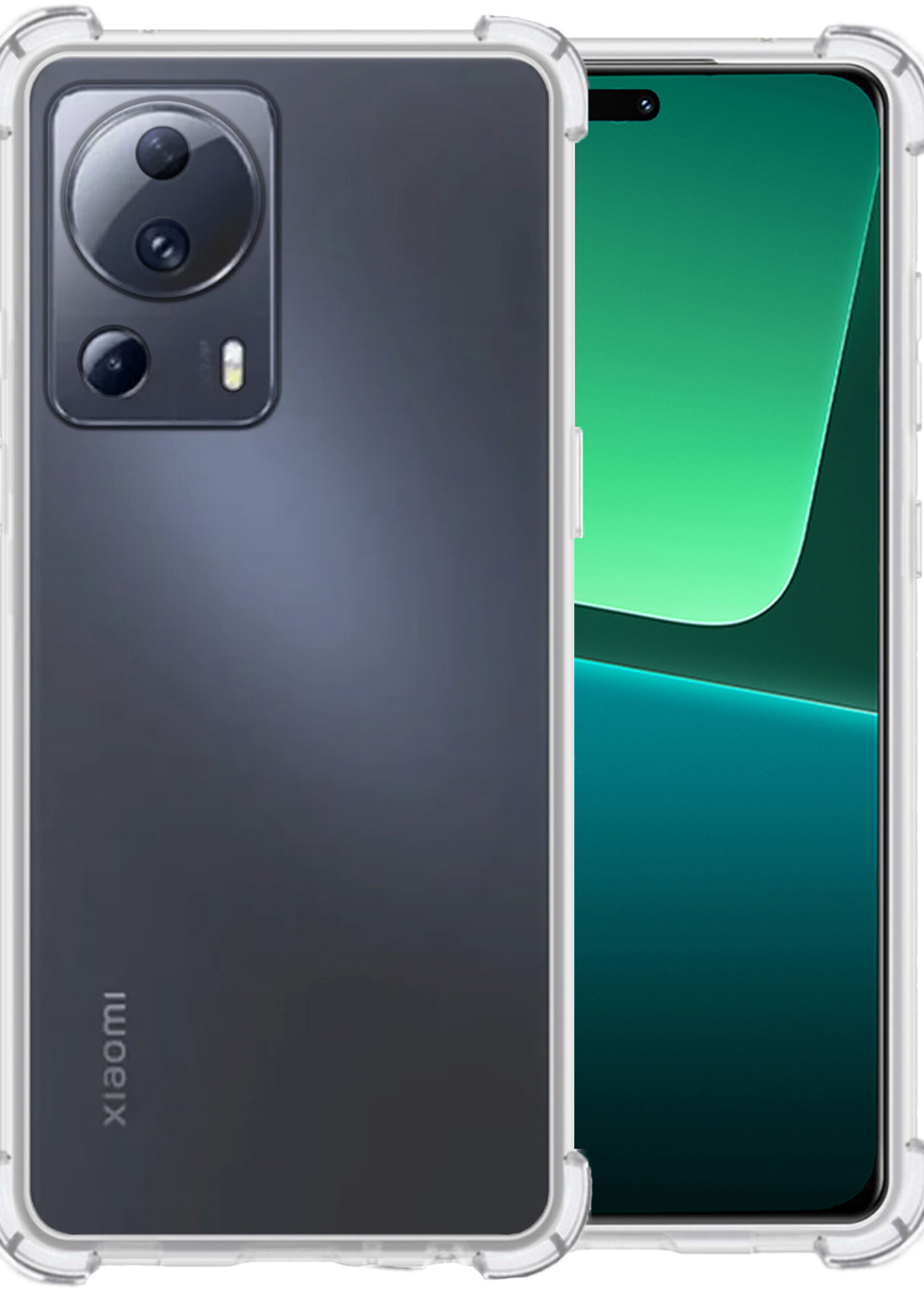 BTH Xiaomi 13 Lite Hoesje Siliconen Shock Proof Case Hoes - Xiaomi 13 Lite Hoes Cover Case Shockproof - Transparant