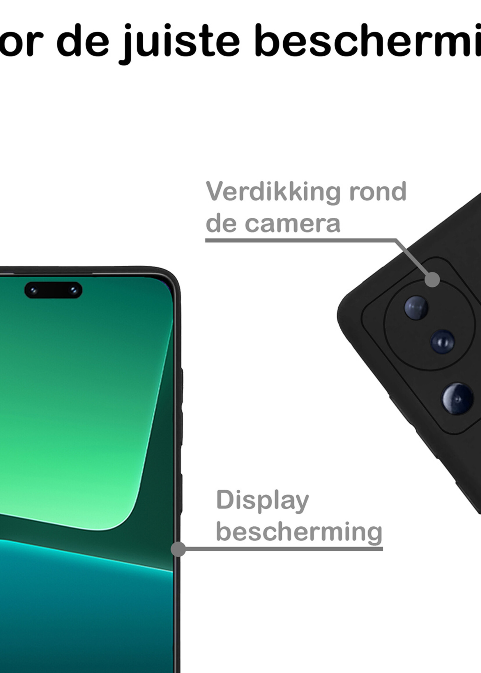BTH Xiaomi 13 Lite Hoesje Siliconen Case Cover - Xiaomi 13 Lite Hoesje Cover Hoes Siliconen - Zwart