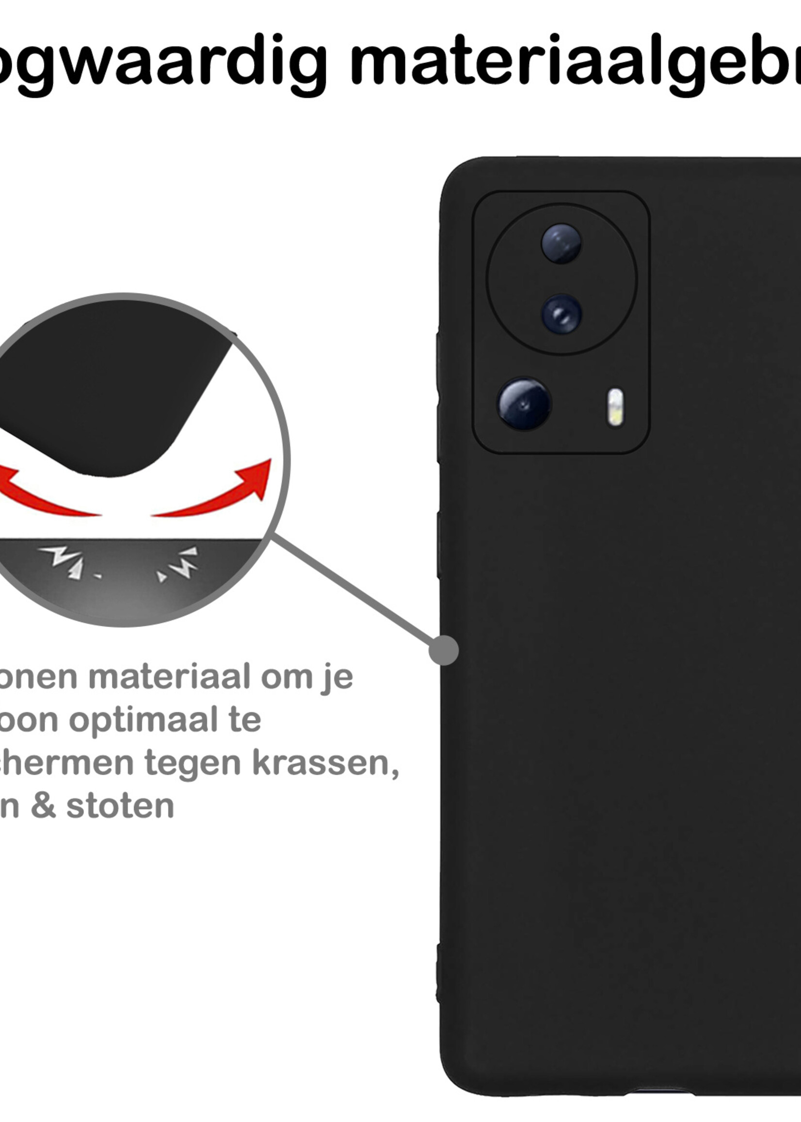 BTH Xiaomi 13 Lite Hoesje Siliconen Case Cover - Xiaomi 13 Lite Hoesje Cover Hoes Siliconen - Zwart