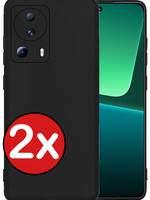 BTH BTH Xiaomi 13 Lite Hoesje Siliconen - Zwart - 2 PACK