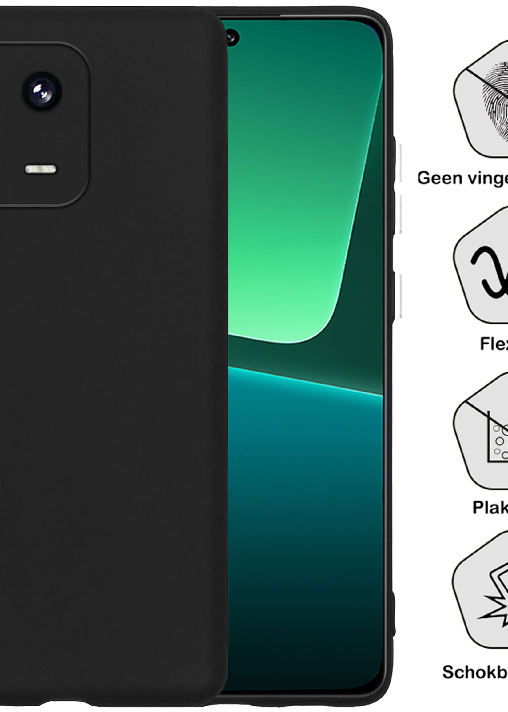 BTH Xiaomi 13 Pro Hoesje Siliconen Case Cover - Xiaomi 13 Pro Hoesje Cover Hoes Siliconen - Zwart