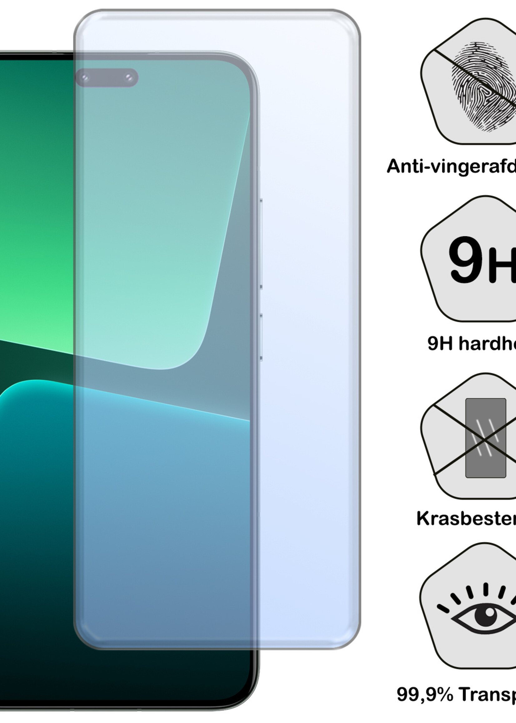 BTH Hoesje Geschikt voor Xiaomi 13 Lite Hoesje Siliconen Case Hoes Met Screenprotector - Hoes Geschikt voor Xiaomi 13 Lite Hoes Cover Case - Transparant