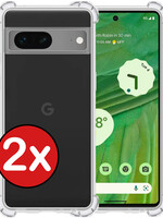 BTH BTH Google Pixel 7a Hoesje Shockproof - Transparant - 2 PACK