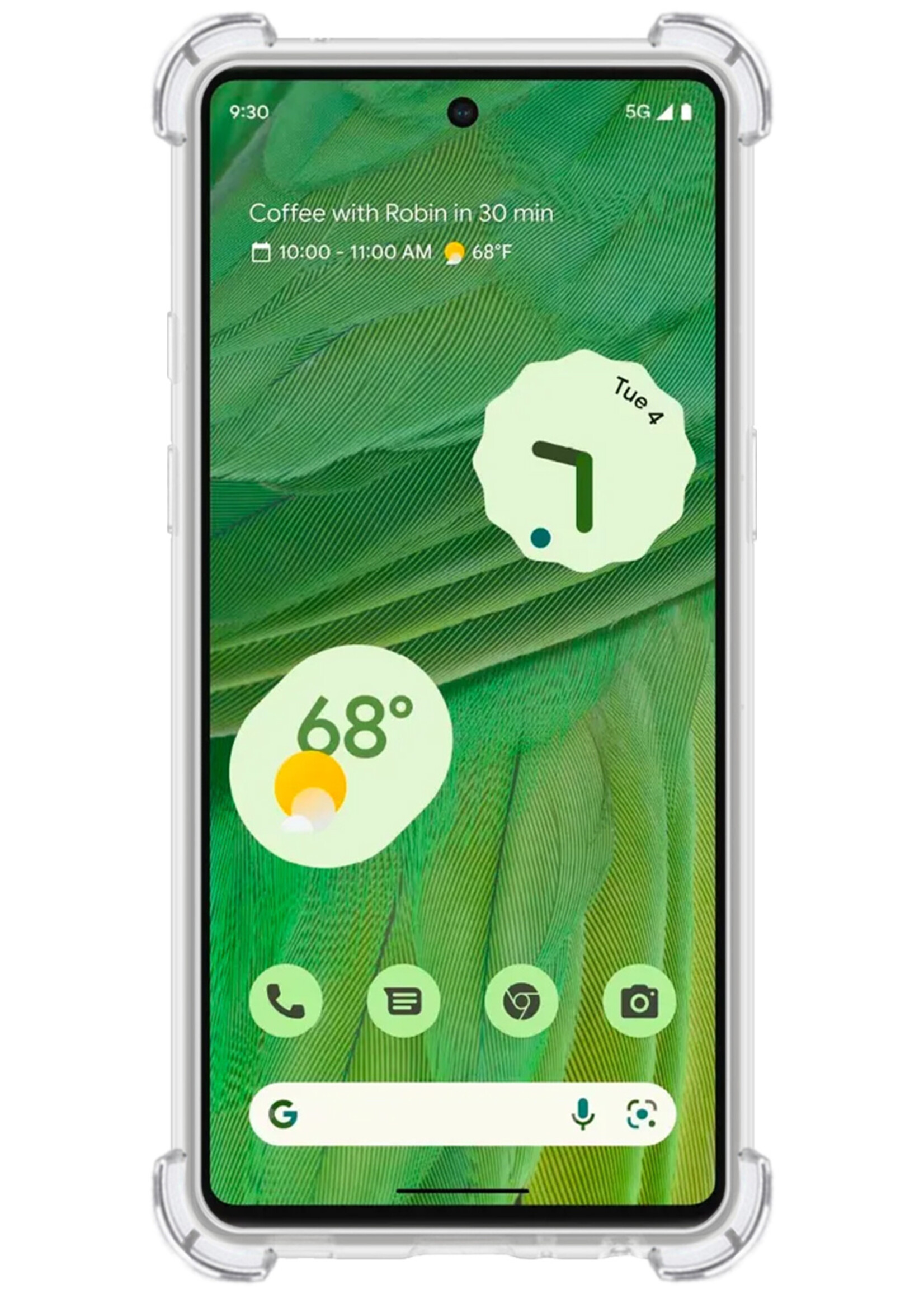 BTH Hoesje Geschikt voor Google Pixel 7A Hoesje Siliconen Shock Proof Case Hoes - Hoes Geschikt voor Google Pixel 7A Hoes Cover Case Shockproof - Transparant - 2 PACK