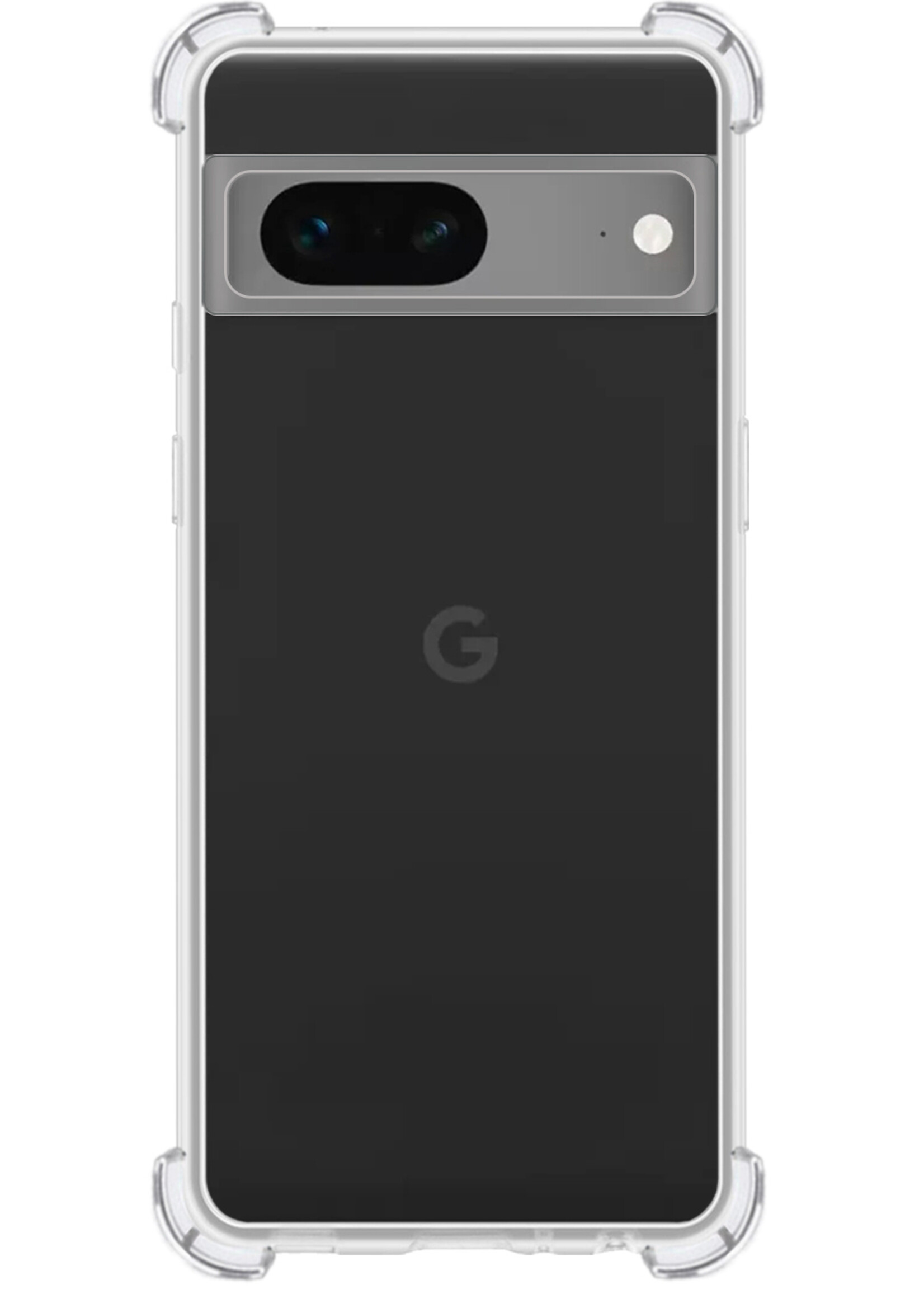 BTH Hoesje Geschikt voor Google Pixel 7A Hoesje Siliconen Shock Proof Case Hoes - Hoes Geschikt voor Google Pixel 7A Hoes Cover Case Shockproof - Transparant - 2 PACK