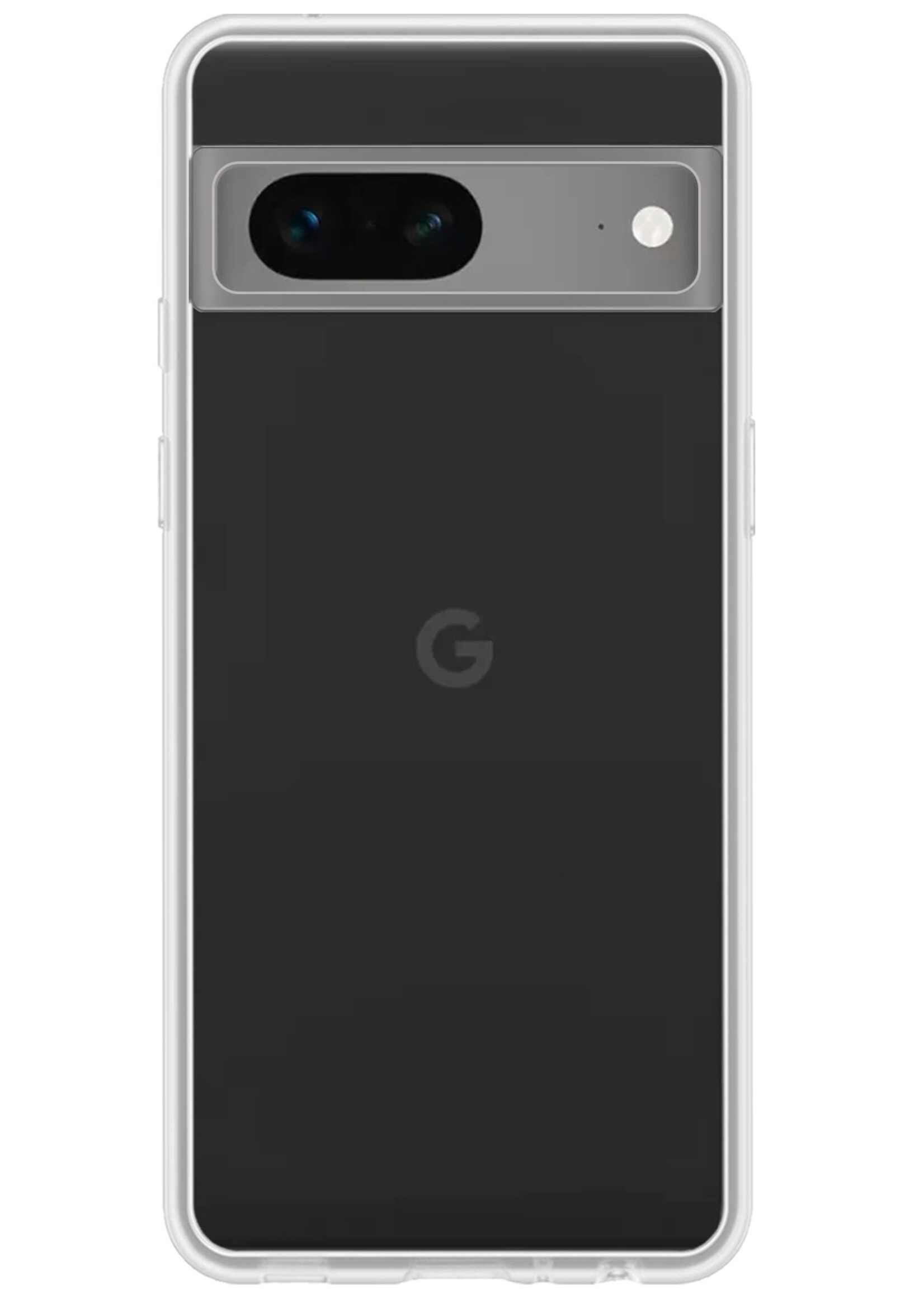 BTH Hoesje Geschikt voor Google Pixel 7A Hoesje Siliconen Case Hoes Met 2x Screenprotector - Hoes Geschikt voor Google Pixel 7A Hoes Cover Case - Transparant
