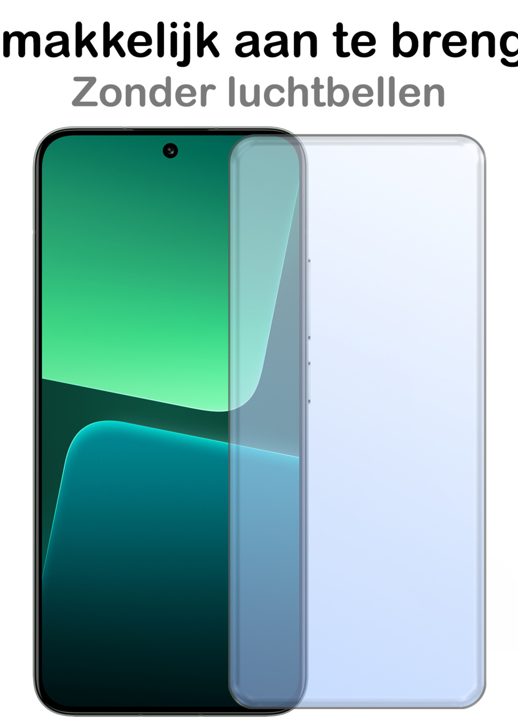 BTH Hoesje Geschikt voor Xiaomi 13 Hoesje Siliconen Shock Proof Case Hoes Met Screenprotector - Hoes Geschikt voor Xiaomi 13 Hoes Cover Case Shockproof - Transparant