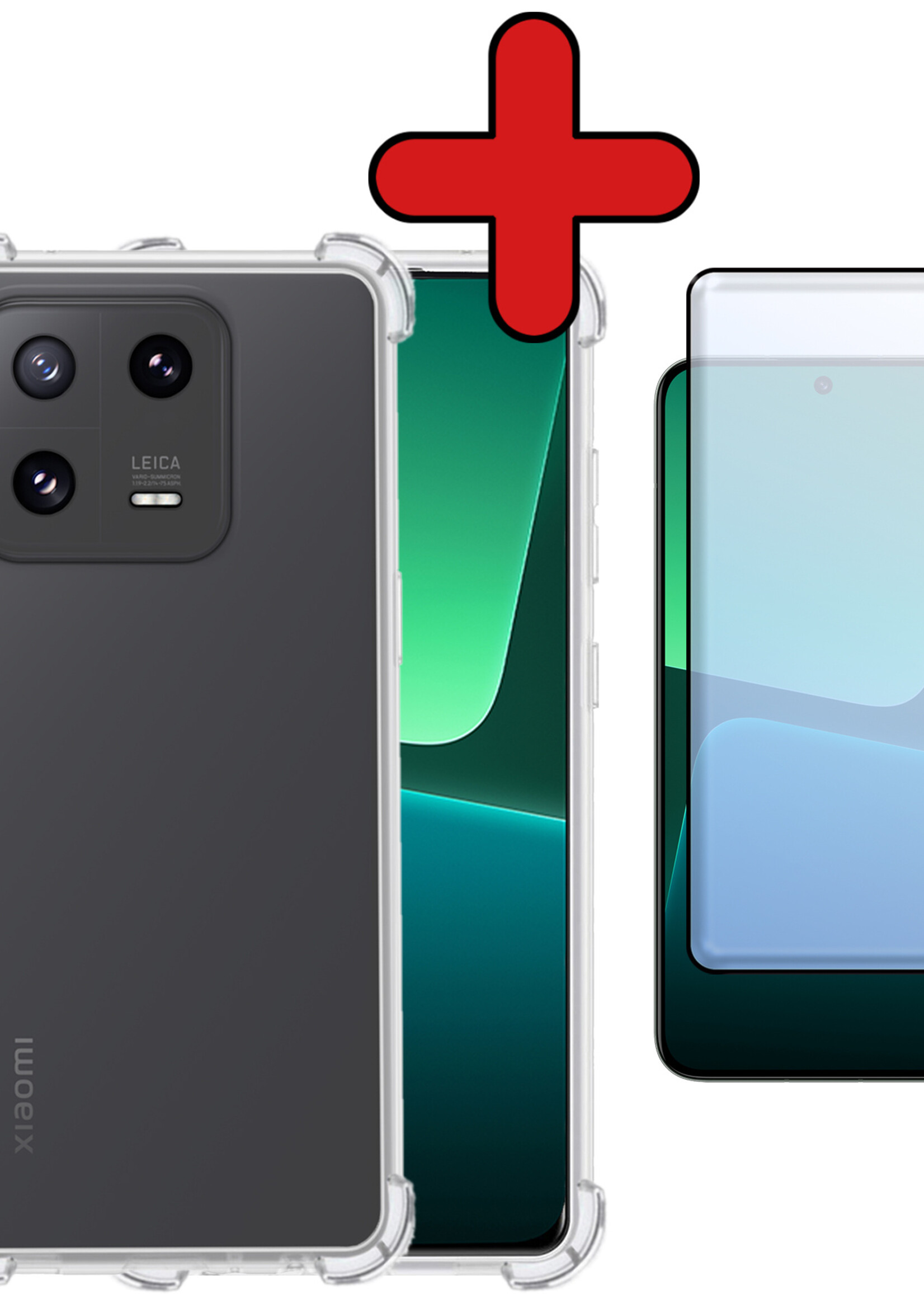 BTH Hoesje Geschikt voor Xiaomi 13 Pro Hoesje Siliconen Shock Proof Case Hoes Met Screenprotector - Hoes Geschikt voor Xiaomi 13 Pro Hoes Cover Case Shockproof - Transparant