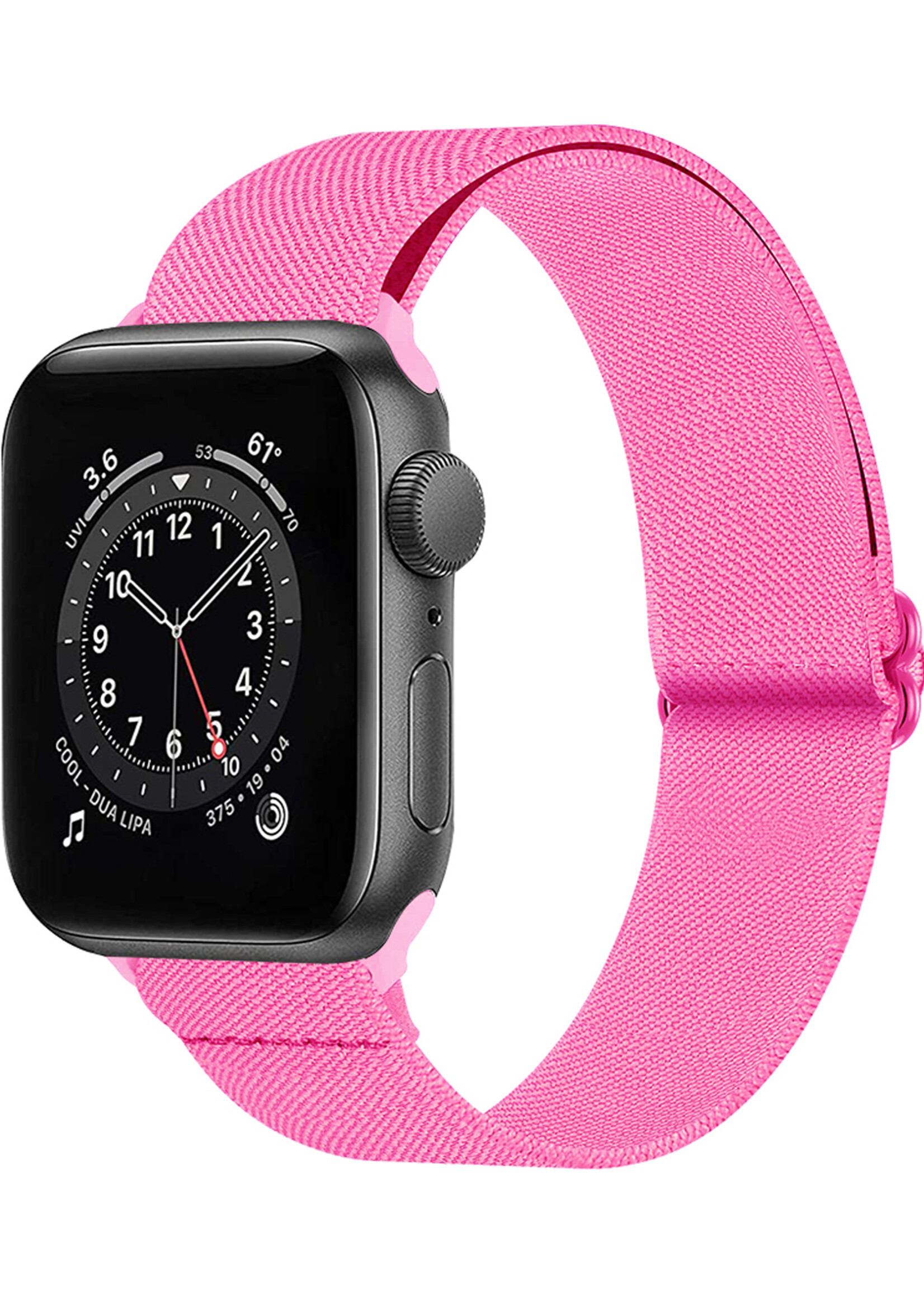 BTH Bandje Geschikt Voor Apple Watch Bandje 38/40/41 mm Nylon Polsband Met Gesp - Horloge Bandje Geschikt Voor Apple Watch 1-8 / SE - 38/40/41 mm - Roze