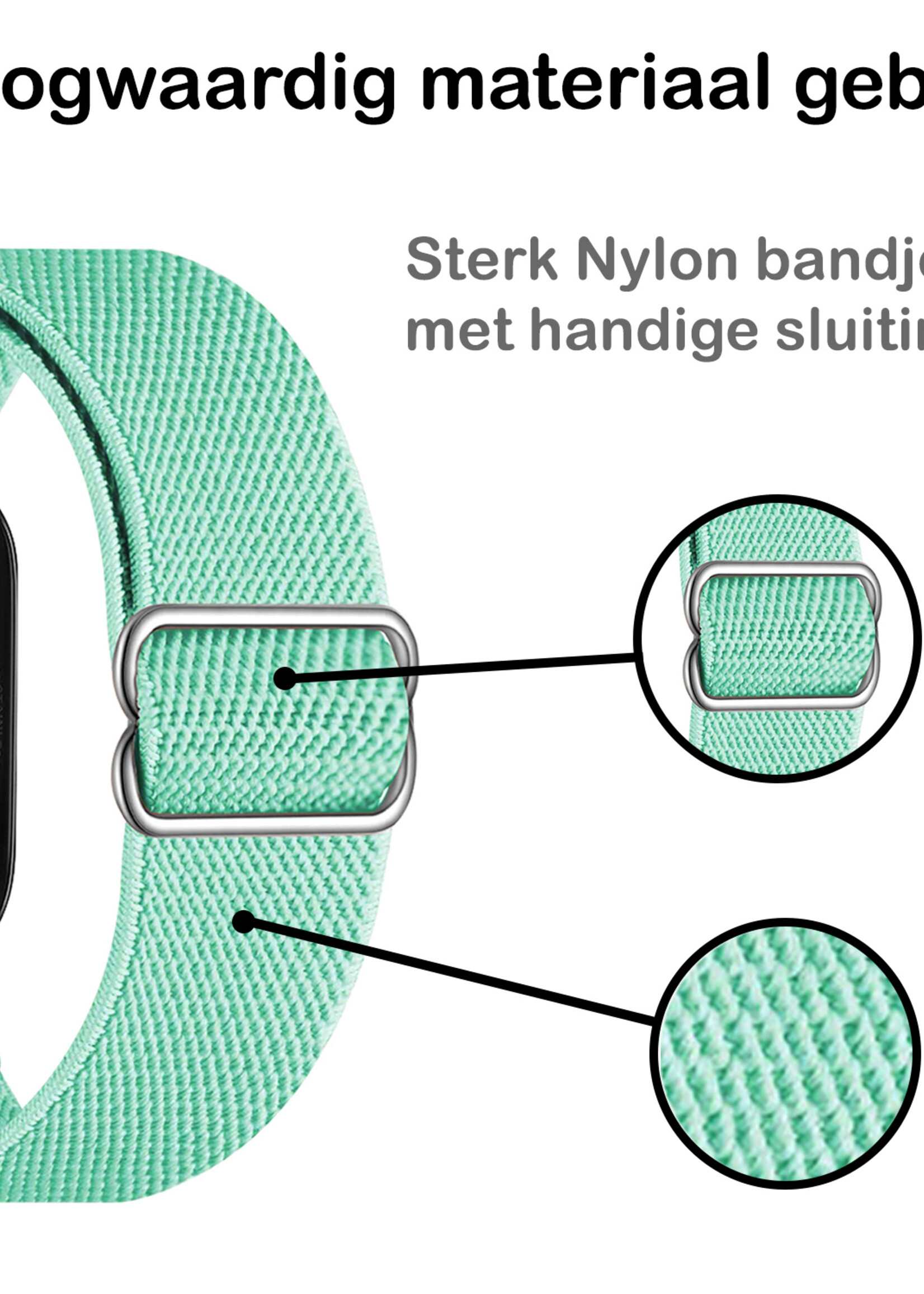 BTH Bandje Geschikt Voor Apple Watch Bandje 38/40/41 mm Nylon Polsband Met Gesp - Horloge Bandje Geschikt Voor Apple Watch 1-8 / SE - 38/40/41 mm - Mint