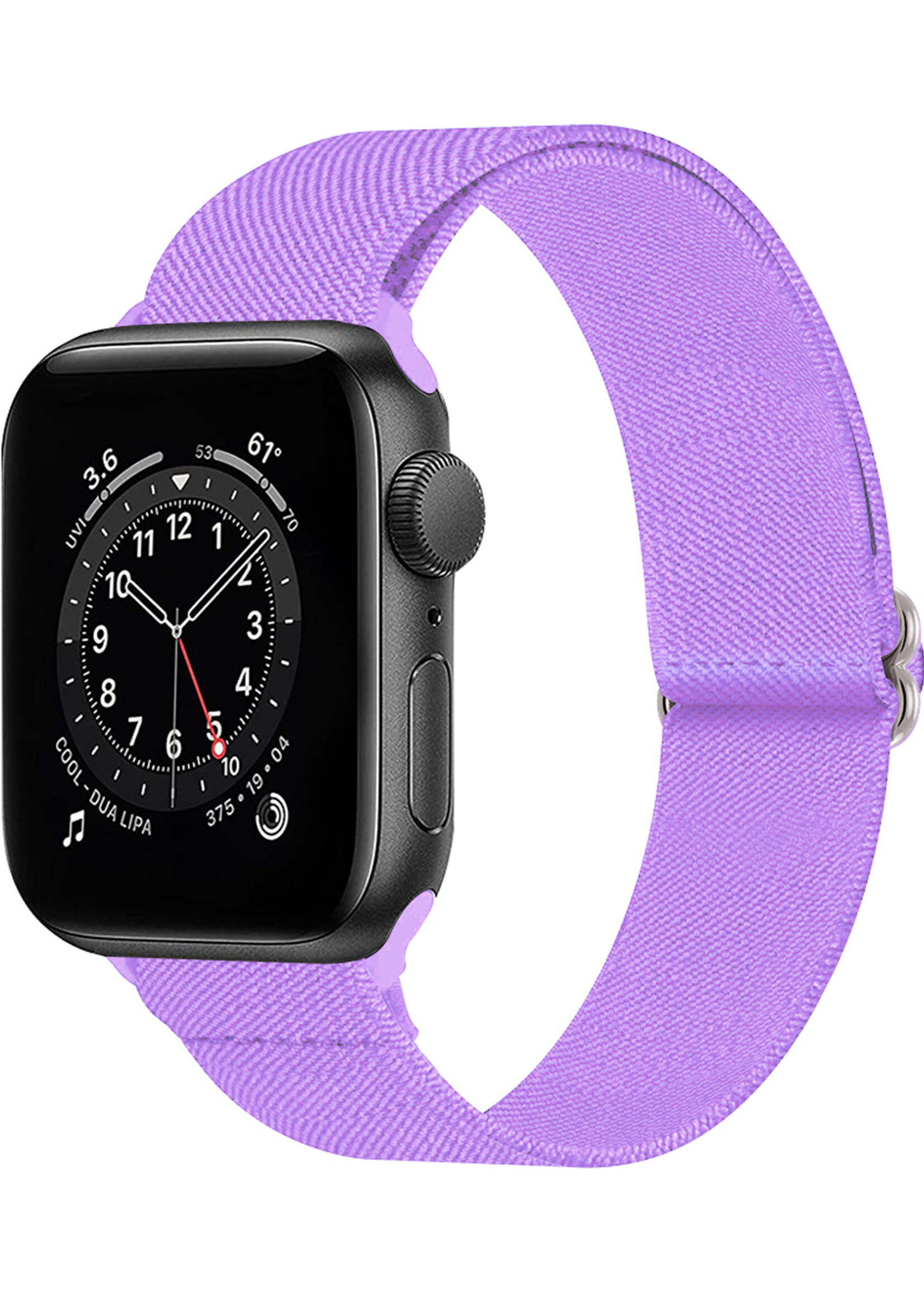 BTH Bandje Geschikt Voor Apple Watch Bandje 38/40/41 mm Nylon Polsband Met Gesp - Horloge Bandje Geschikt Voor Apple Watch 1-8 / SE - 38/40/41 mm - Lila