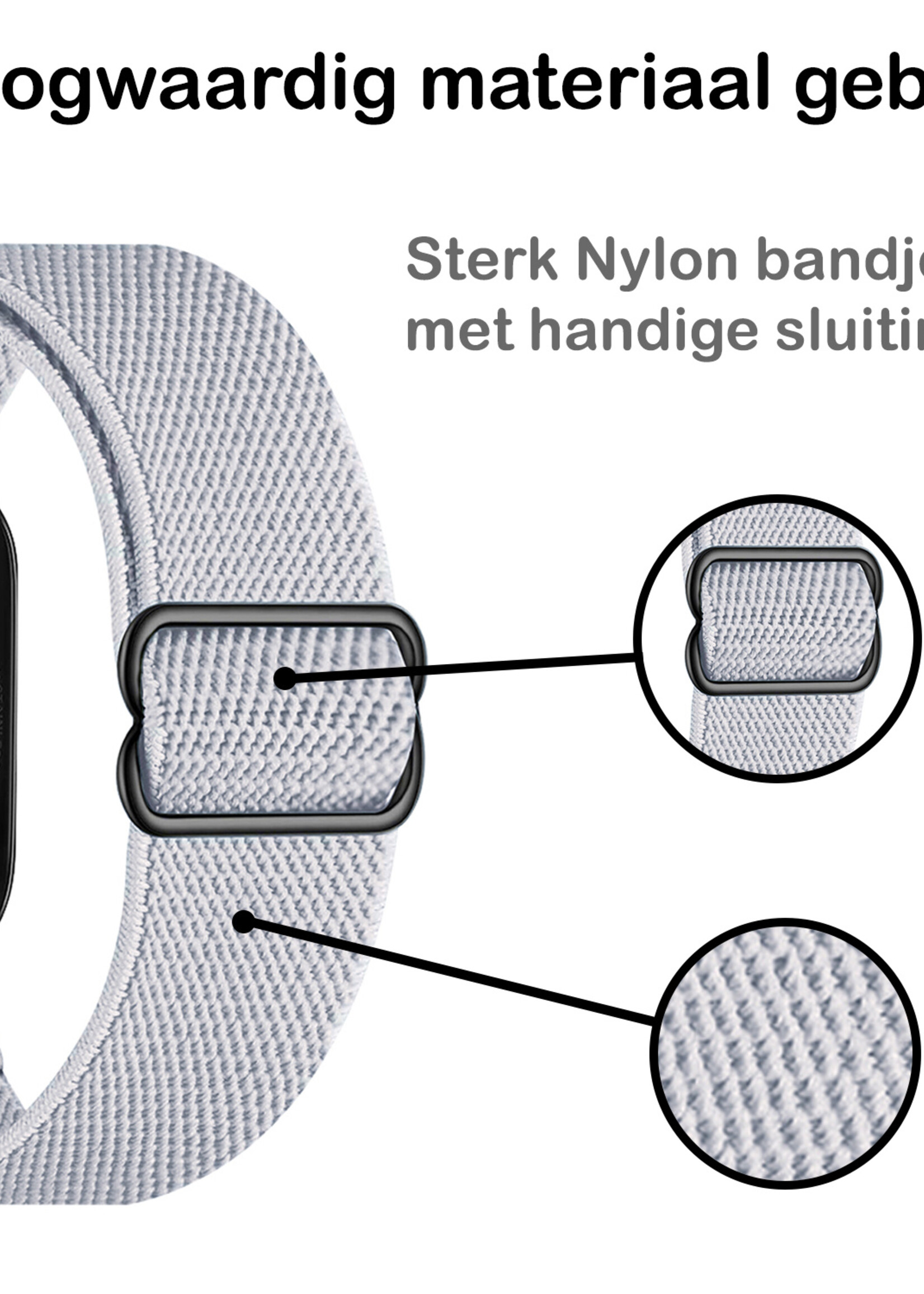 BTH Bandje Geschikt Voor Apple Watch Bandje 38/40/41 mm Nylon Polsband Met Gesp - Horloge Bandje Geschikt Voor Apple Watch 1-8 / SE - 38/40/41 mm - Grijs