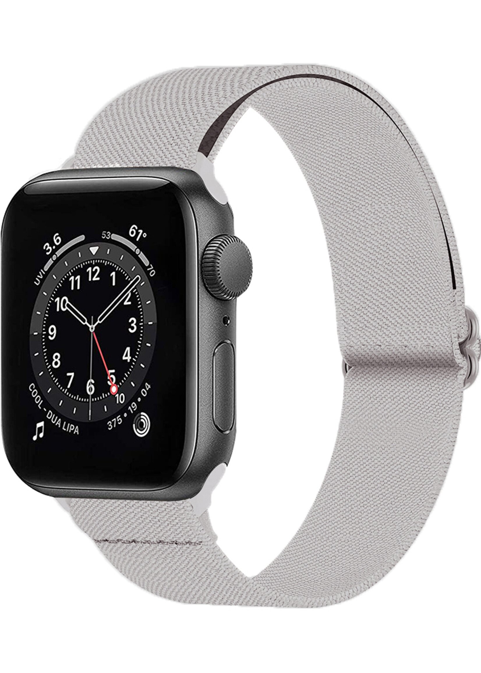 BTH Bandje Geschikt Voor Apple Watch Bandje 38/40/41 mm Nylon Polsband Met Gesp - Horloge Bandje Geschikt Voor Apple Watch 1-8 / SE - 38/40/41 mm - Grijs