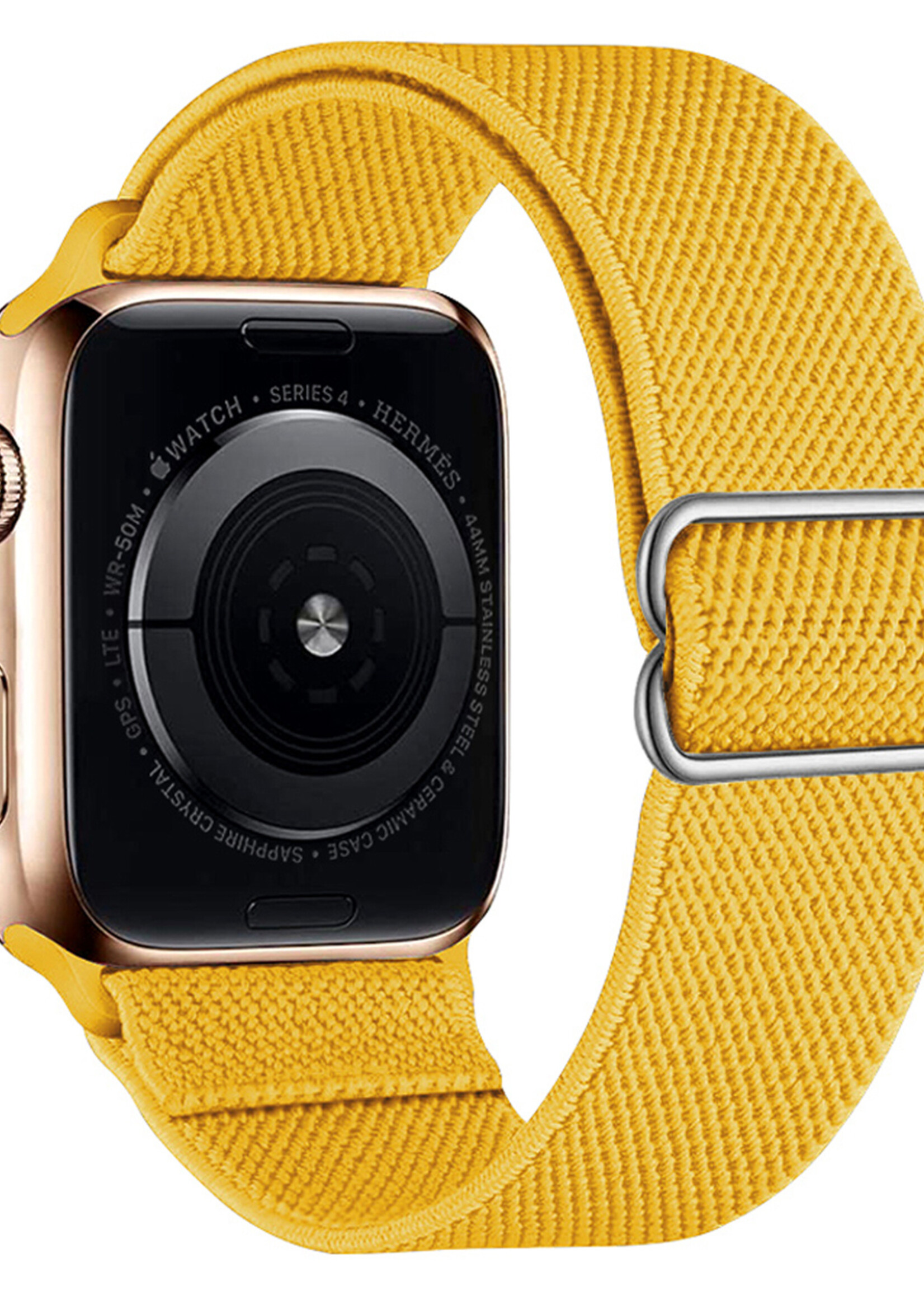 BTH Bandje Geschikt Voor Apple Watch Bandje 38/40/41 mm Nylon Polsband Met Gesp - Horloge Bandje Geschikt Voor Apple Watch 1-8 / SE - 38/40/41 mm - Geel