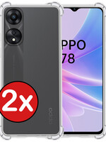 BTH BTH OPPO A78 Hoesje Shockproof - Transparant - 2 PACK