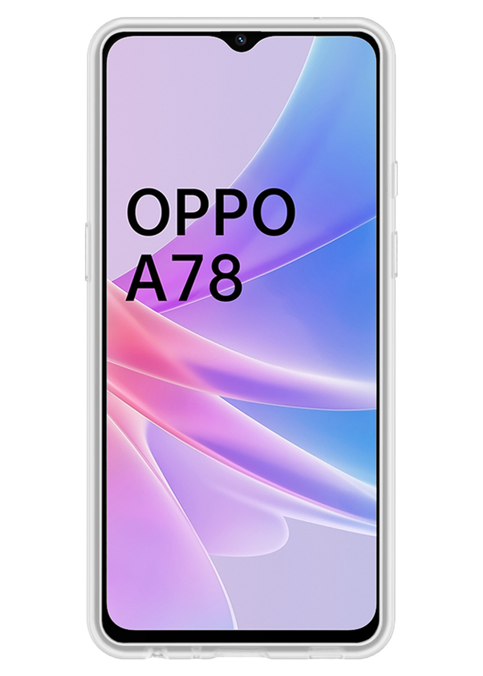 BTH Hoesje Geschikt voor OPPO A78 5G Hoesje Siliconen Case Hoes - Hoes Geschikt voor OPPO A78 Hoes Cover Case - Transparant