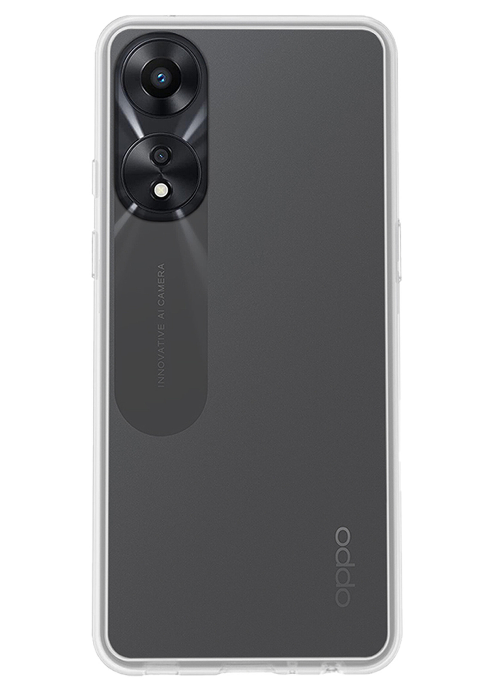 BTH Hoesje Geschikt voor OPPO A78 5G Hoesje Siliconen Case Hoes - Hoes Geschikt voor OPPO A78 Hoes Cover Case - Transparant