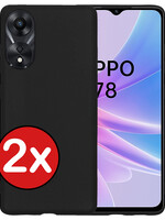 BTH BTH OPPO A78 Hoesje Siliconen - Zwart - 2 PACK