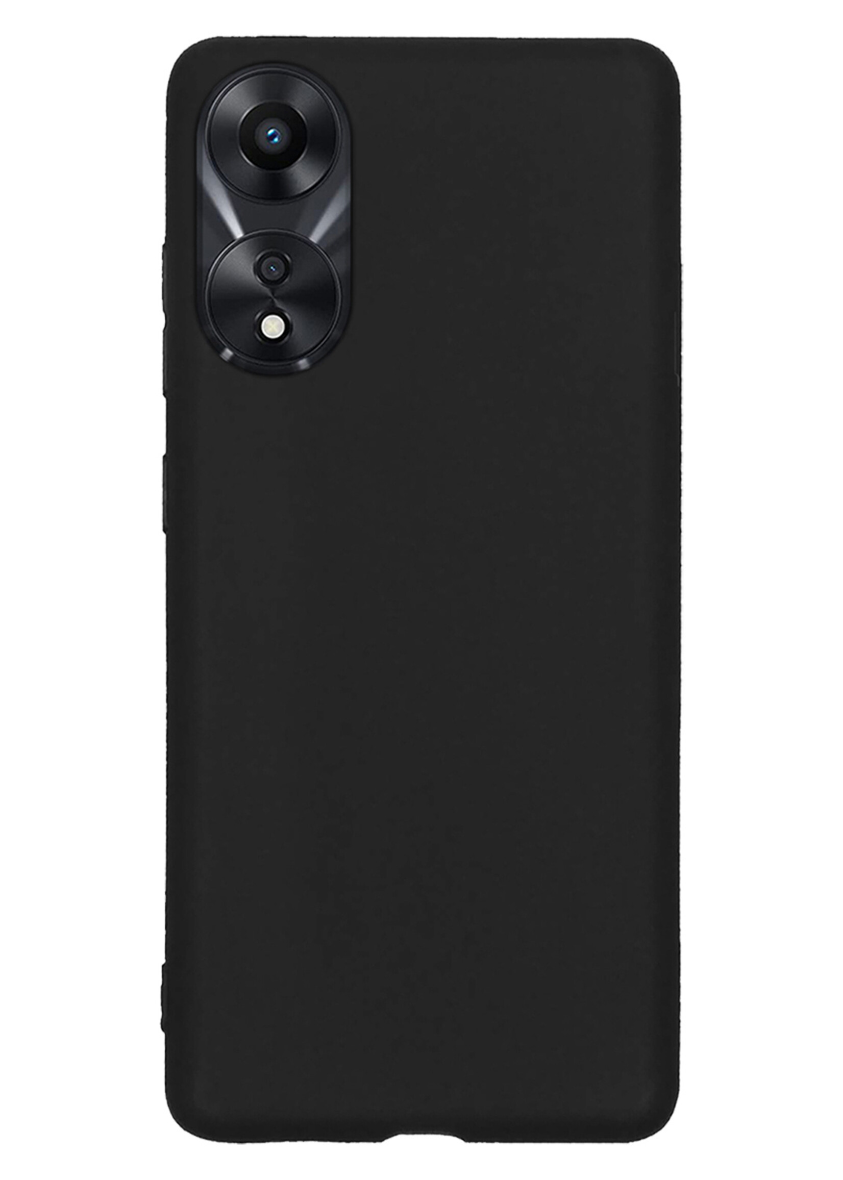 BTH Hoesje Geschikt voor OPPO A78 5G Hoesje Siliconen Case Hoes Met 2x Screenprotector - Hoes Geschikt voor OPPO A78 Hoes Cover Case - Zwart