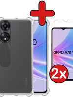 BTH BTH OPPO A78 Hoesje Shockproof Met 2x Screenprotector