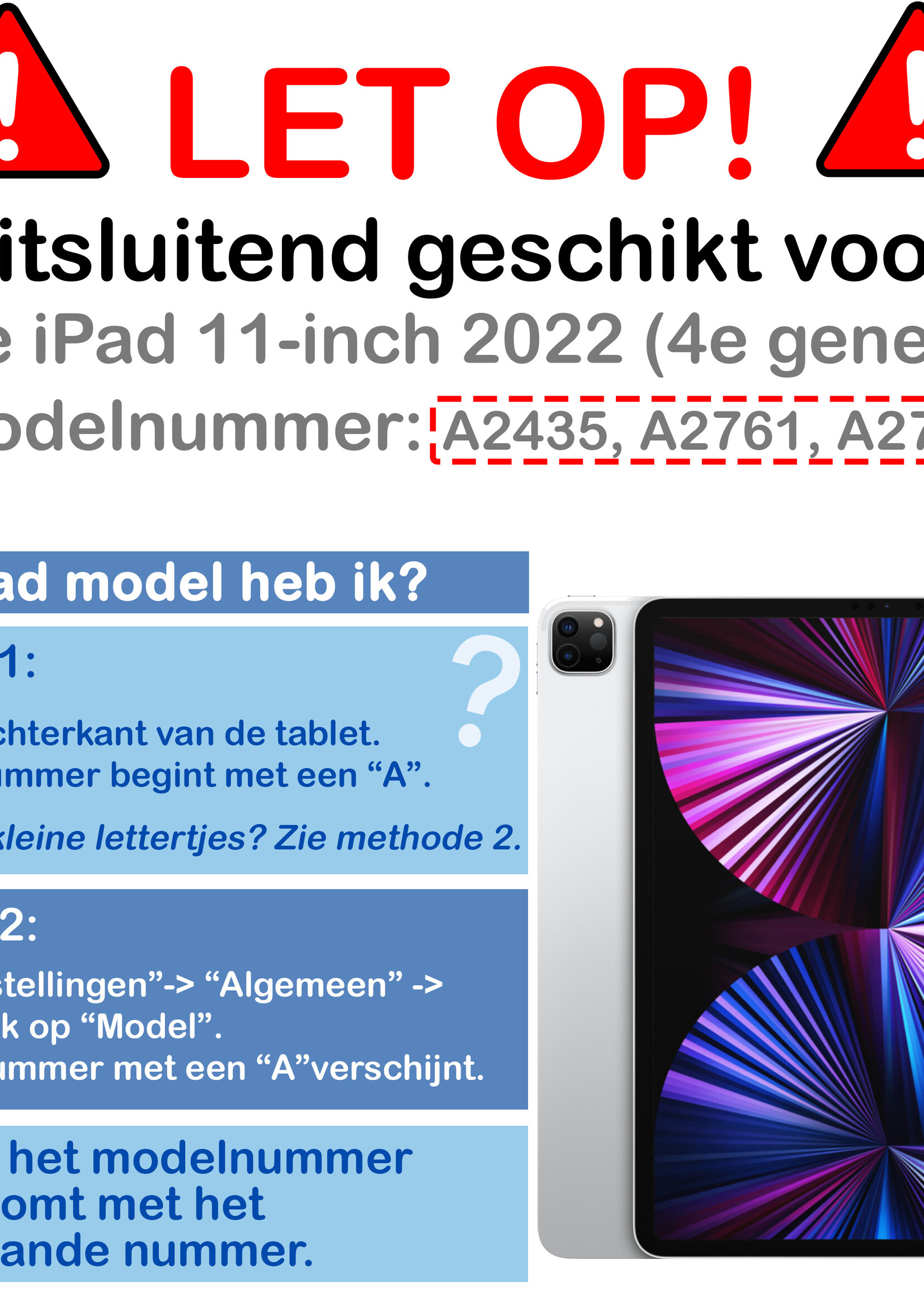 BTH BTH iPad Pro 11 inch (2022) Toetsenbordhoes - Zwart