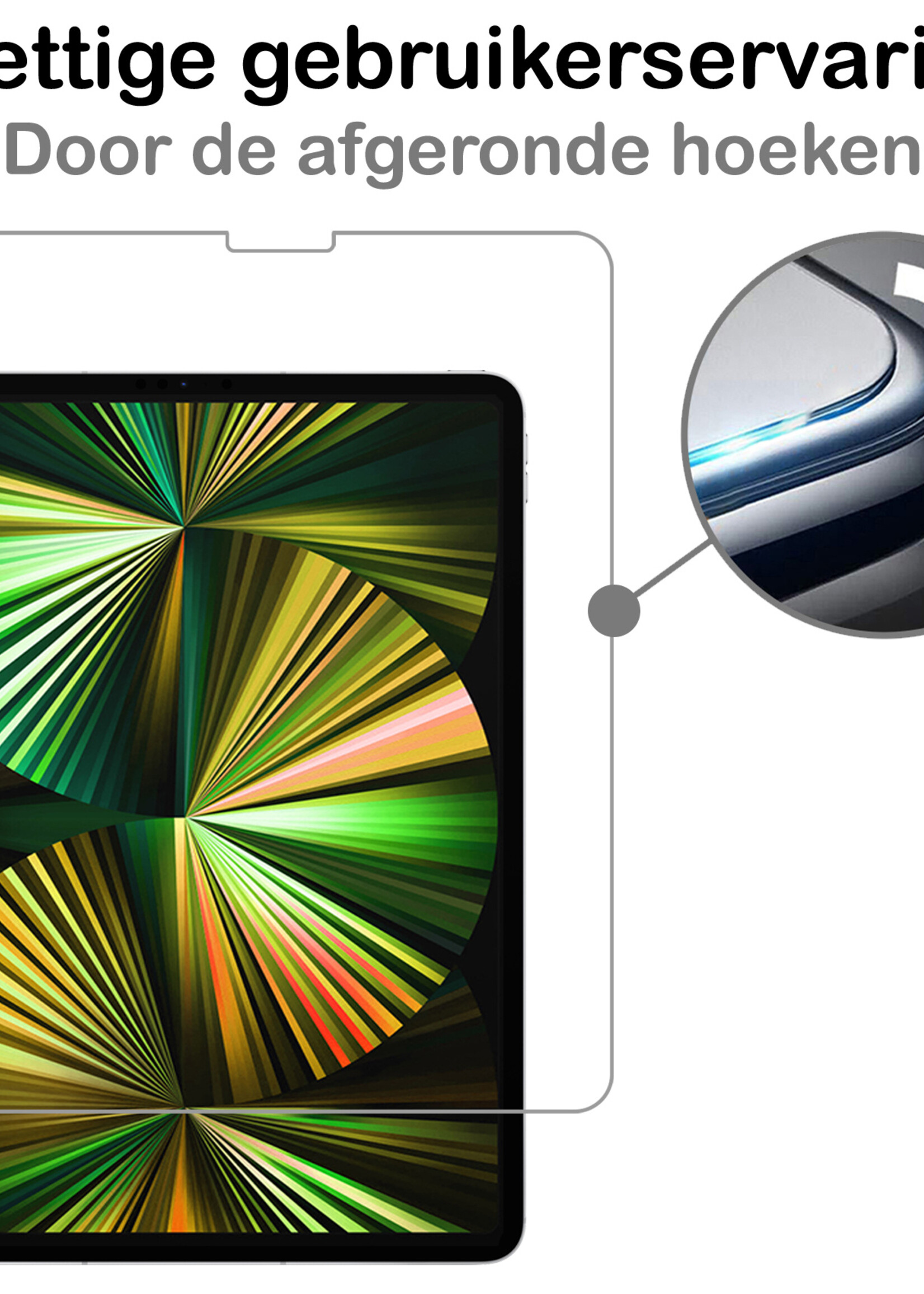 BTH Hoes Geschikt voor iPad Pro 2021 (12,9 inch) Hoes Book Case Hoesje Trifold Cover Met Uitsparing Geschikt voor Apple Pencil Met Screenprotector - Hoesje Geschikt voor iPad Pro 12,9 inch (2021) Hoesje Bookcase - Donkergroen