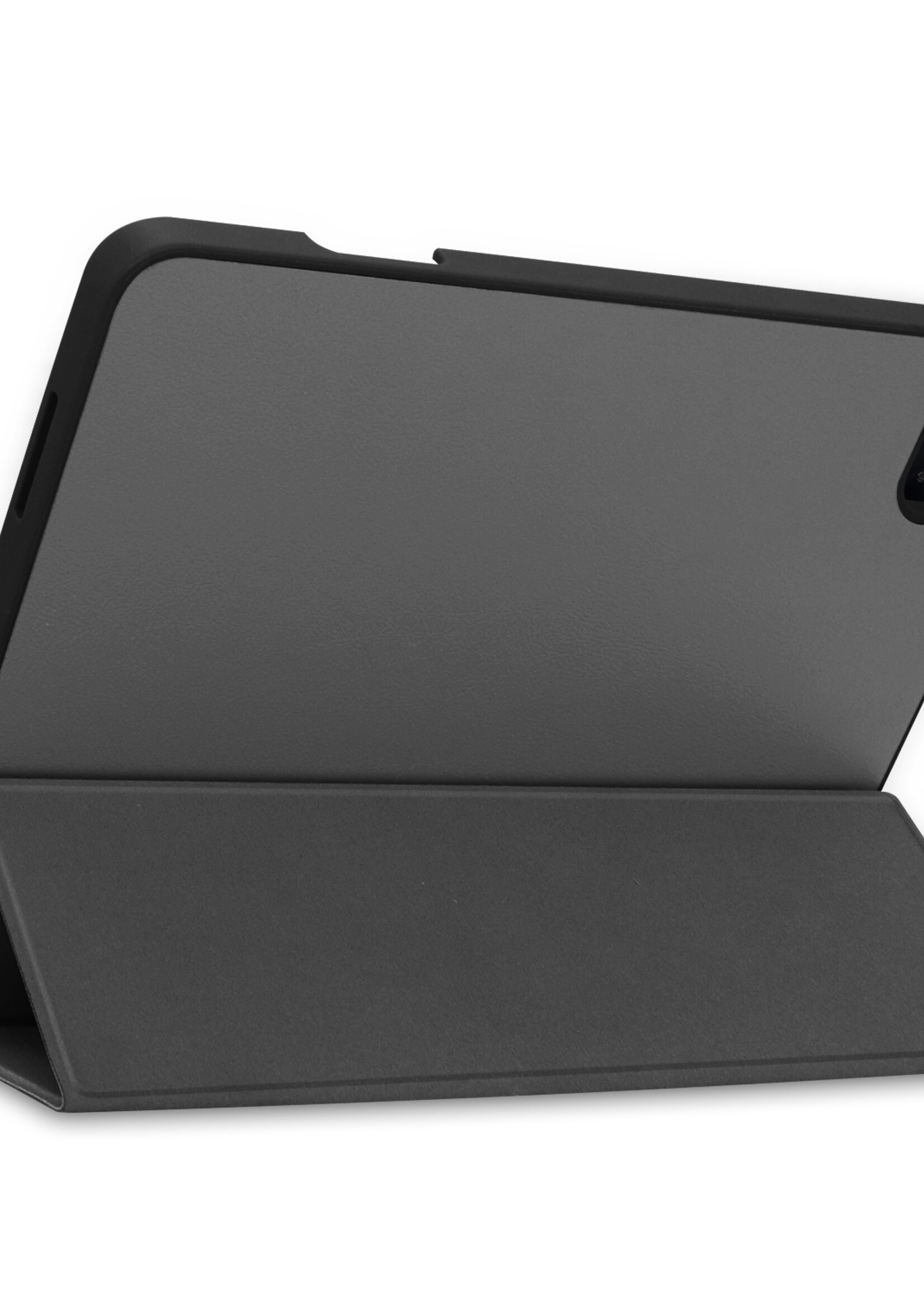 BTH Hoes Geschikt voor iPad Pro 2021 (12,9 inch) Hoes Book Case Hoesje Trifold Cover Met Uitsparing Geschikt voor Apple Pencil Met Screenprotector - Hoesje Geschikt voor iPad Pro 12,9 inch (2021) Hoesje Bookcase - Grijs
