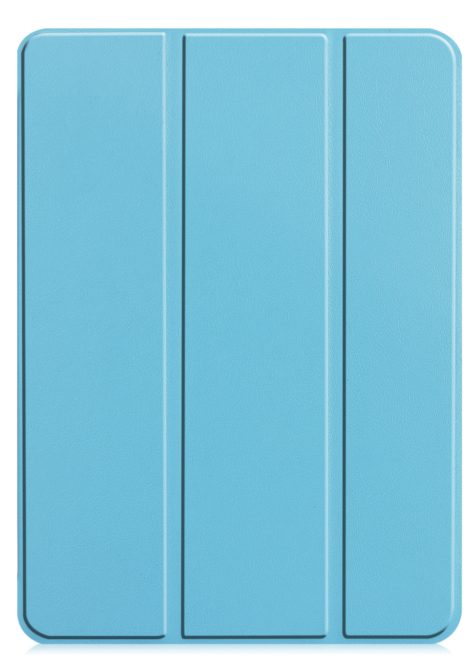 BTH Hoes Geschikt voor iPad Pro 2021 (11 inch) Hoes Book Case Hoesje Trifold Cover Met Uitsparing Geschikt voor Apple Pencil Met Screenprotector - Hoesje Geschikt voor iPad Pro 11 inch (2021) Hoesje Bookcase - Lichtblauw