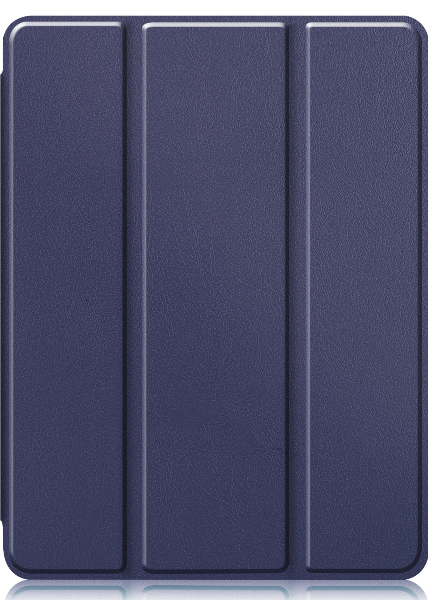 BTH Hoes Geschikt voor iPad Pro 2021 (11 inch) Hoes Book Case Hoesje Trifold Cover Met Uitsparing Geschikt voor Apple Pencil Met Screenprotector - Hoesje Geschikt voor iPad Pro 11 inch (2021) Hoesje Bookcase - Donkerblauw