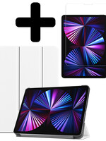 BTH BTH iPad Pro 11 inch (2021) Hoesje Met Screenprotector - Wit