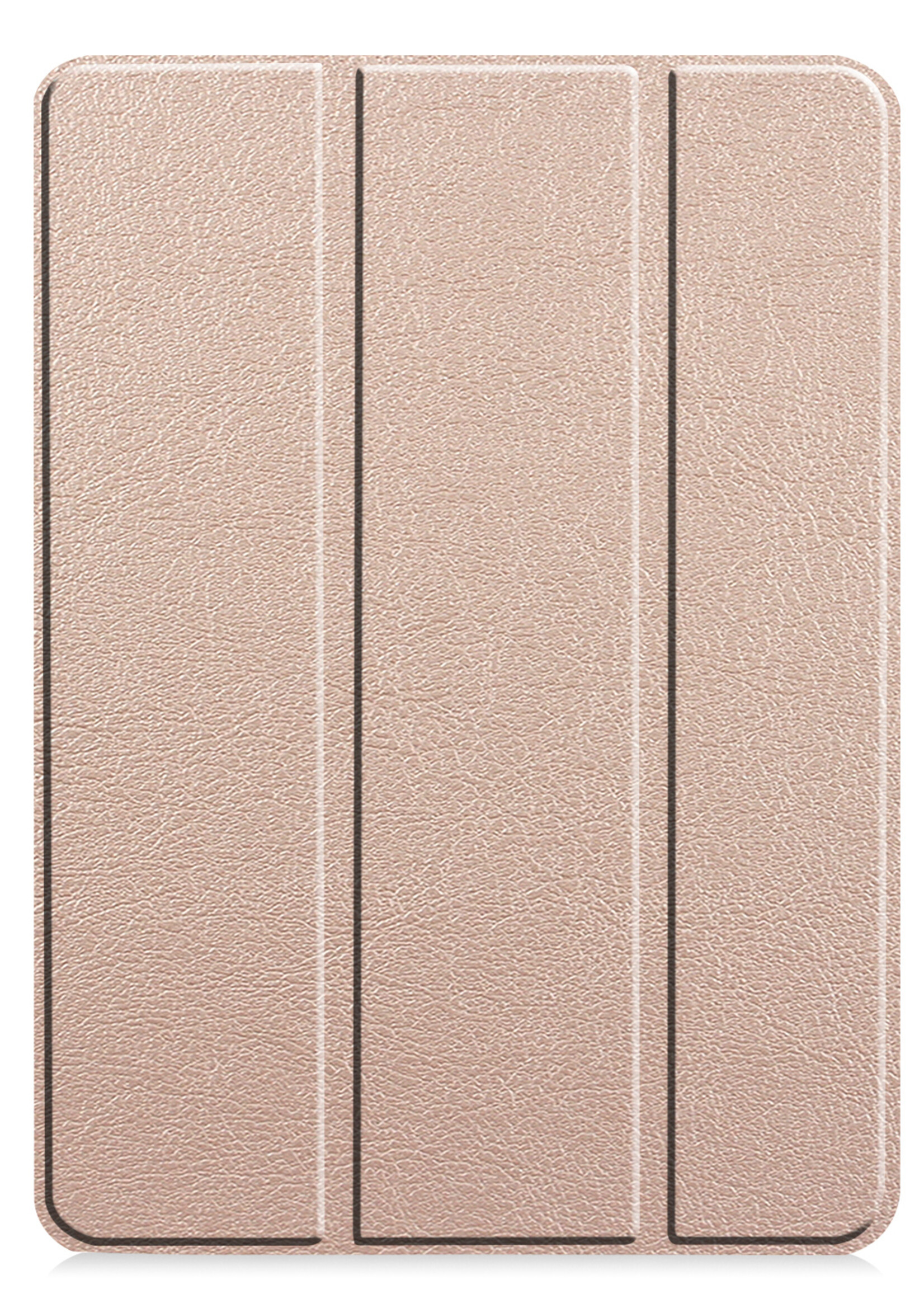 BTH Hoes Geschikt voor iPad Pro 2021 (11 inch) Hoes Book Case Hoesje Trifold Cover Met Screenprotector - Hoesje Geschikt voor iPad Pro 11 inch (2021) Hoesje Bookcase - Goud