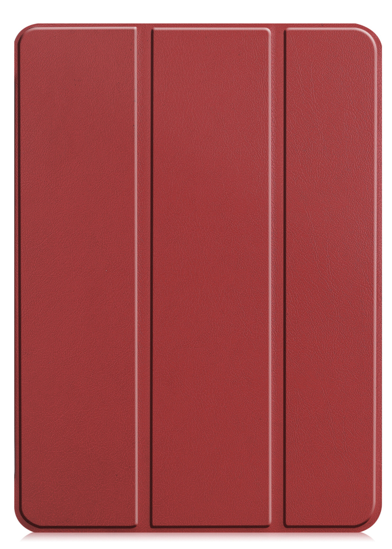 BTH Hoes Geschikt voor iPad Pro 2021 (11 inch) Hoes Book Case Hoesje Trifold Cover Met Screenprotector - Hoesje Geschikt voor iPad Pro 11 inch (2021) Hoesje Bookcase - Donkerrood