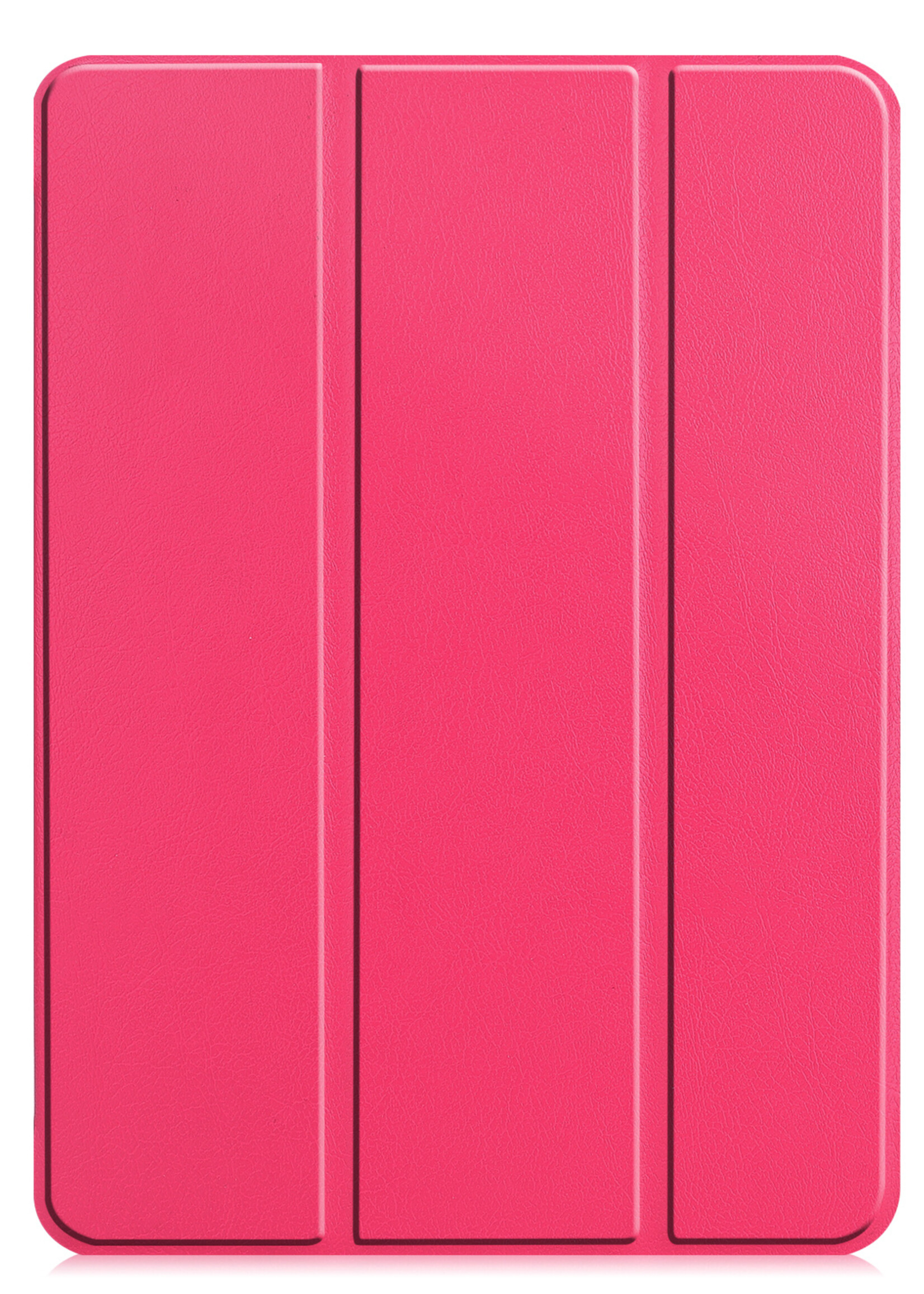 BTH Hoes Geschikt voor iPad Pro 2021 (11 inch) Hoes Book Case Hoesje Trifold Cover Met Screenprotector - Hoesje Geschikt voor iPad Pro 11 inch (2021) Hoesje Bookcase - Donkerroze