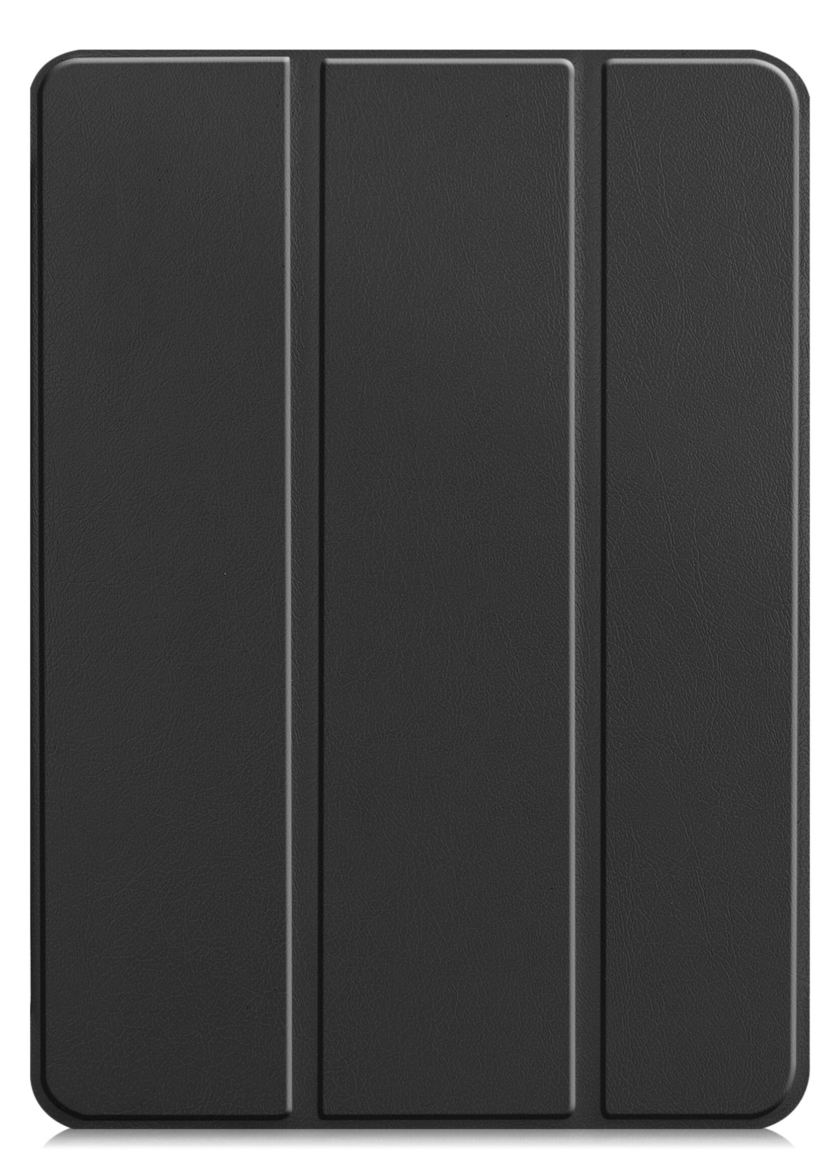 BTH Hoes Geschikt voor iPad Pro 2021 (12,9 inch) Hoes Book Case Hoesje Trifold Cover Met Screenprotector - Hoesje Geschikt voor iPad Pro 12,9 inch (2021) Hoesje Bookcase - Zwart