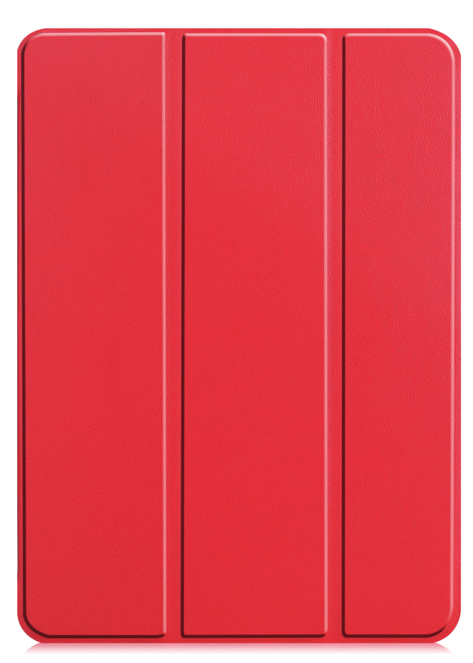 BTH Hoes Geschikt voor iPad Pro 2021 (12,9 inch) Hoes Book Case Hoesje Trifold Cover Met Screenprotector - Hoesje Geschikt voor iPad Pro 12,9 inch (2021) Hoesje Bookcase - Rood