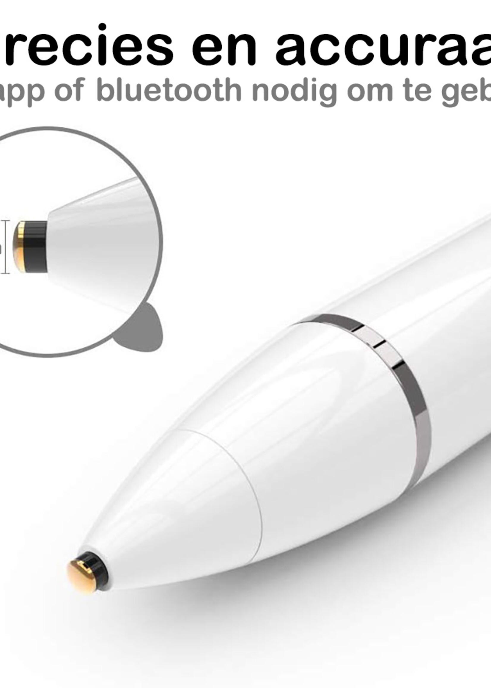 BTH Active Stylus Pen Touch Pen Pencil Oplaadbaar Geschikt Voor Tablets En Telefoons Universeel - Wit