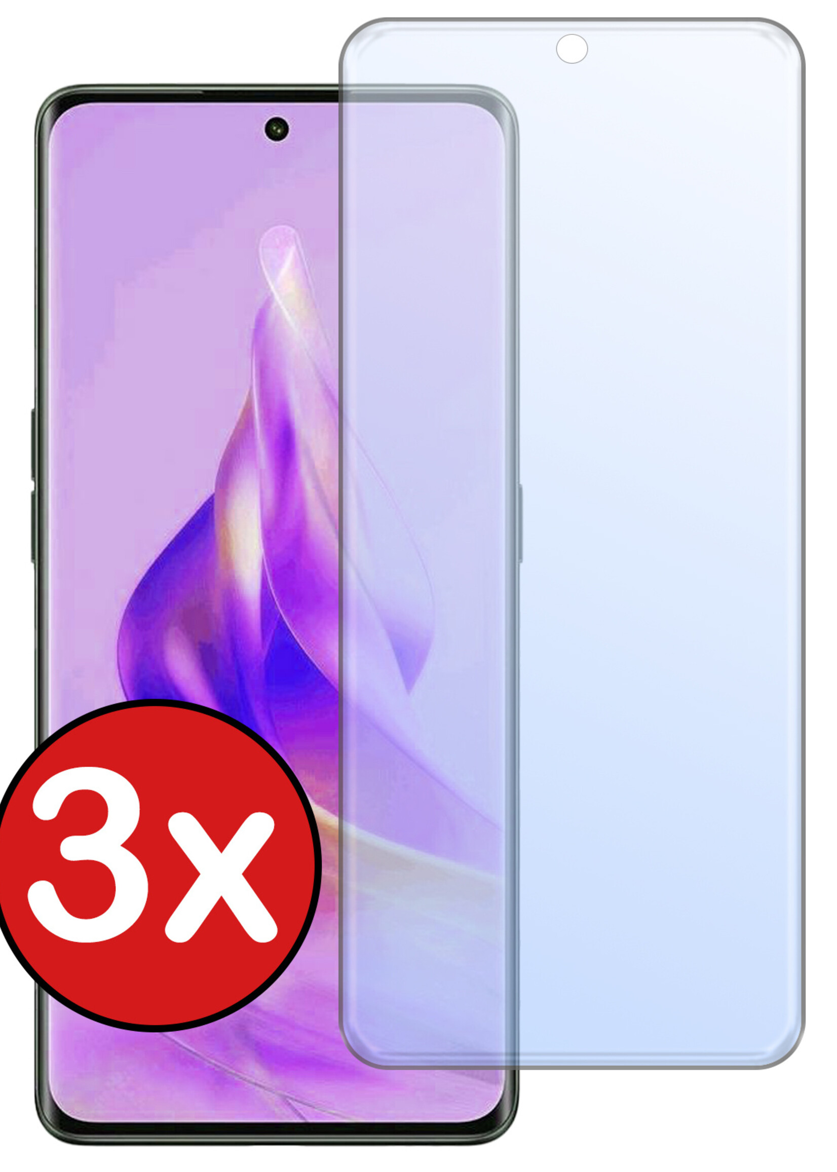 BTH Screenprotector Geschikt voor OPPO Reno 8T 4G Screenprotector Glas Gehard Tempered Glass - Screenprotector Geschikt voor OPPO Reno 8T 4G Screen Protector Screen Cover - 3 PACK