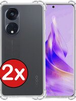 BTH BTH Oppo Reno 8T 4G Hoesje Shockproof - Transparant - 2 PACK