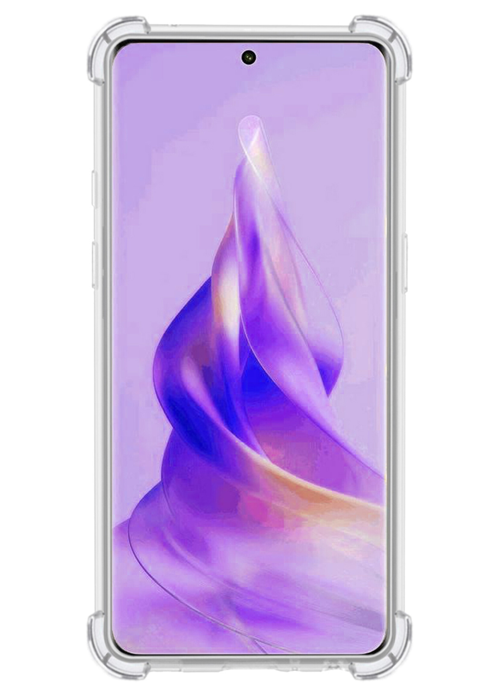 BTH Hoesje Geschikt voor OPPO Reno 8T 4G Hoesje Siliconen Shock Proof Case Hoes - Hoes Geschikt voor OPPO Reno 8T 4G Hoes Cover Case Shockproof - Transparant - 2 PACK