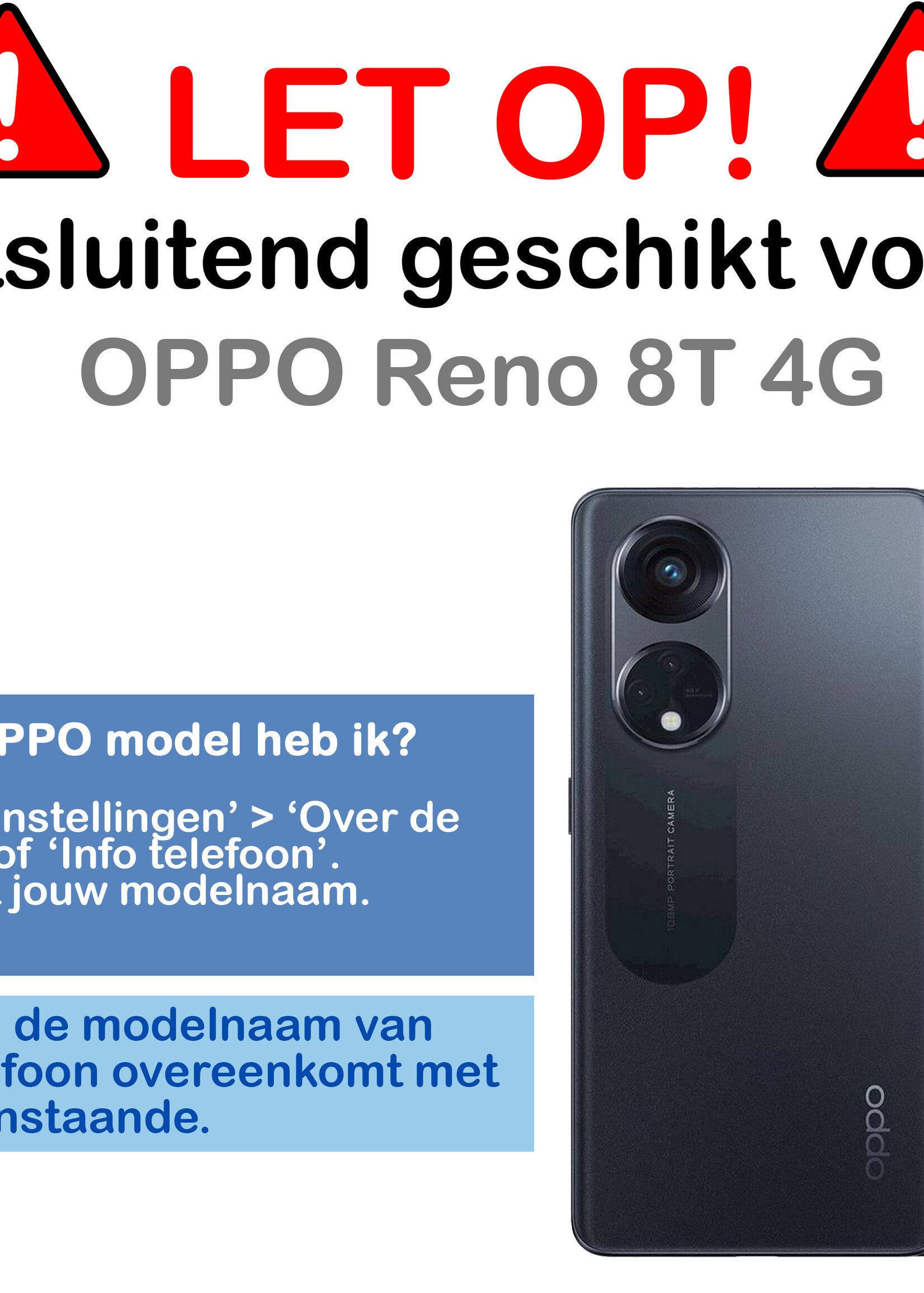 BTH Hoesje Geschikt voor OPPO Reno 8T 4G Hoesje Siliconen Shock Proof Case Hoes - Hoes Geschikt voor OPPO Reno 8T 4G Hoes Cover Case Shockproof - Transparant - 2 PACK