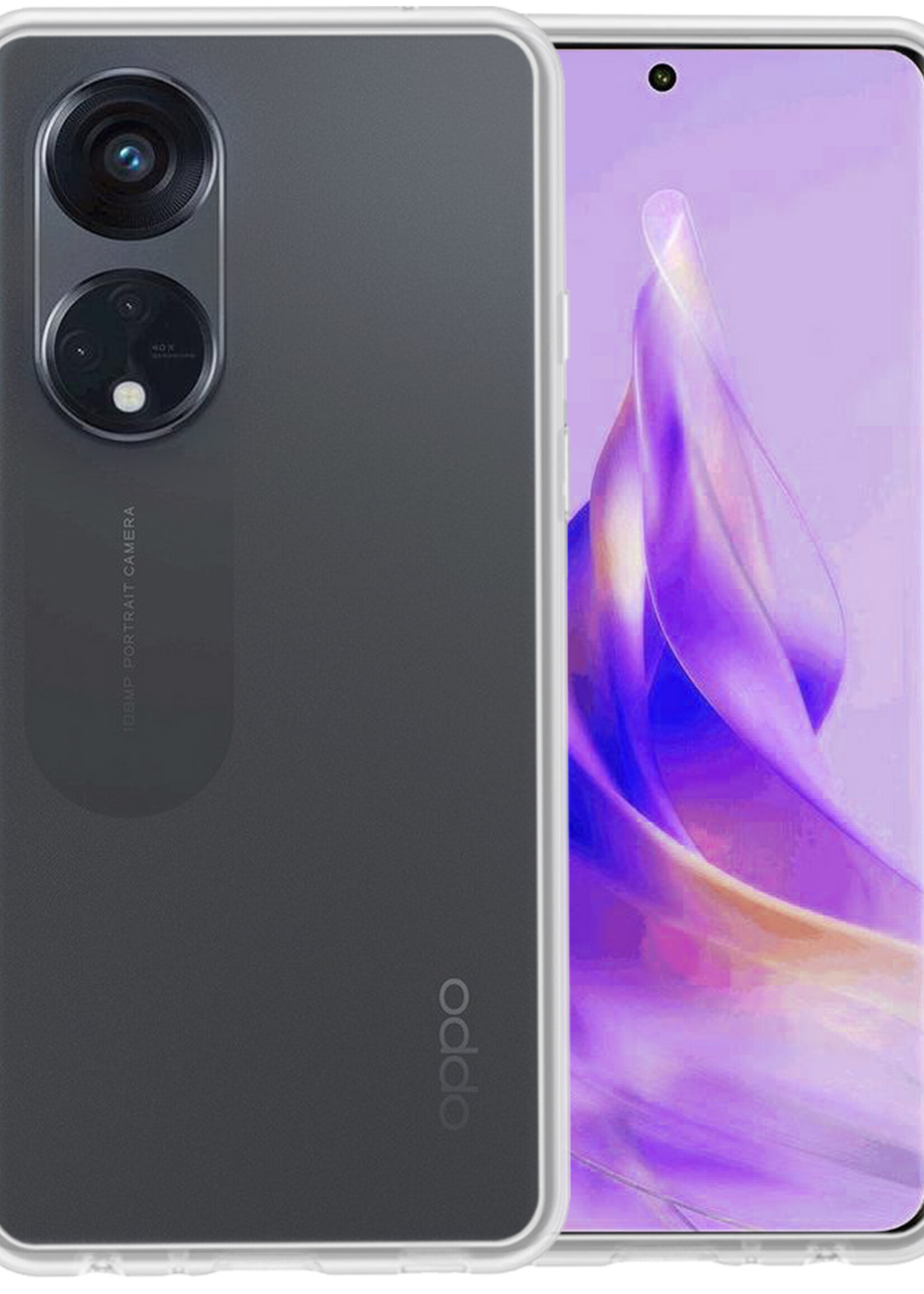 BTH Hoesje Geschikt voor OPPO Reno 8T 4G Hoesje Siliconen Case Hoes - Hoes Geschikt voor OPPO Reno 8T 4G Hoes Cover Case - Transparant