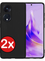 BTH BTH Oppo Reno 8T 4G Hoesje Siliconen - Zwart - 2 PACK