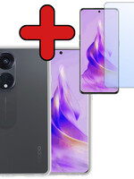 BTH BTH Oppo Reno 8T 4G Hoesje Siliconen Met Screenprotector - Transparant