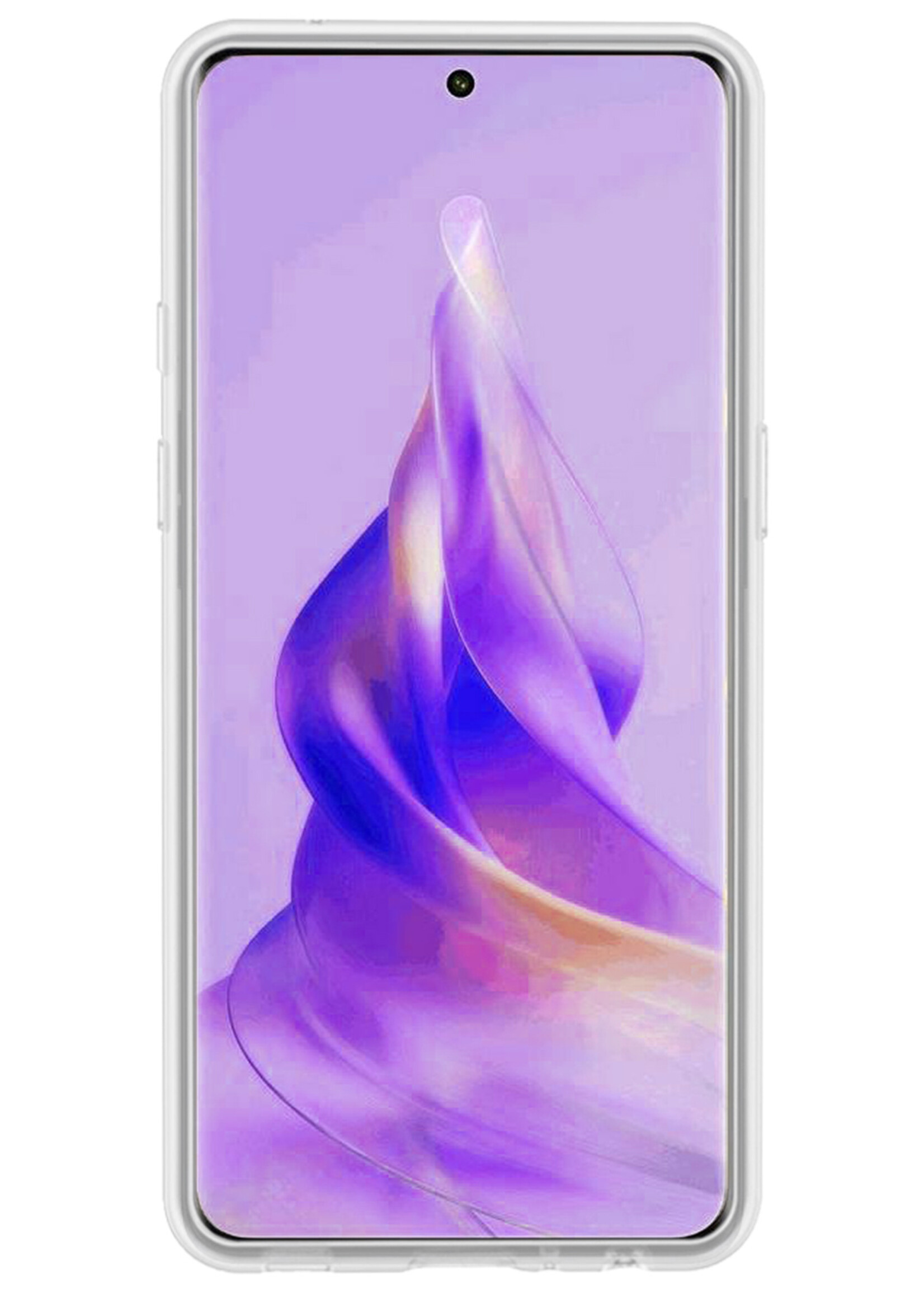 BTH Hoesje Geschikt voor OPPO Reno 8T 4G Hoesje Siliconen Case Hoes Met Screenprotector - Hoes Geschikt voor OPPO Reno 8T 4G Hoes Cover Case - Transparant