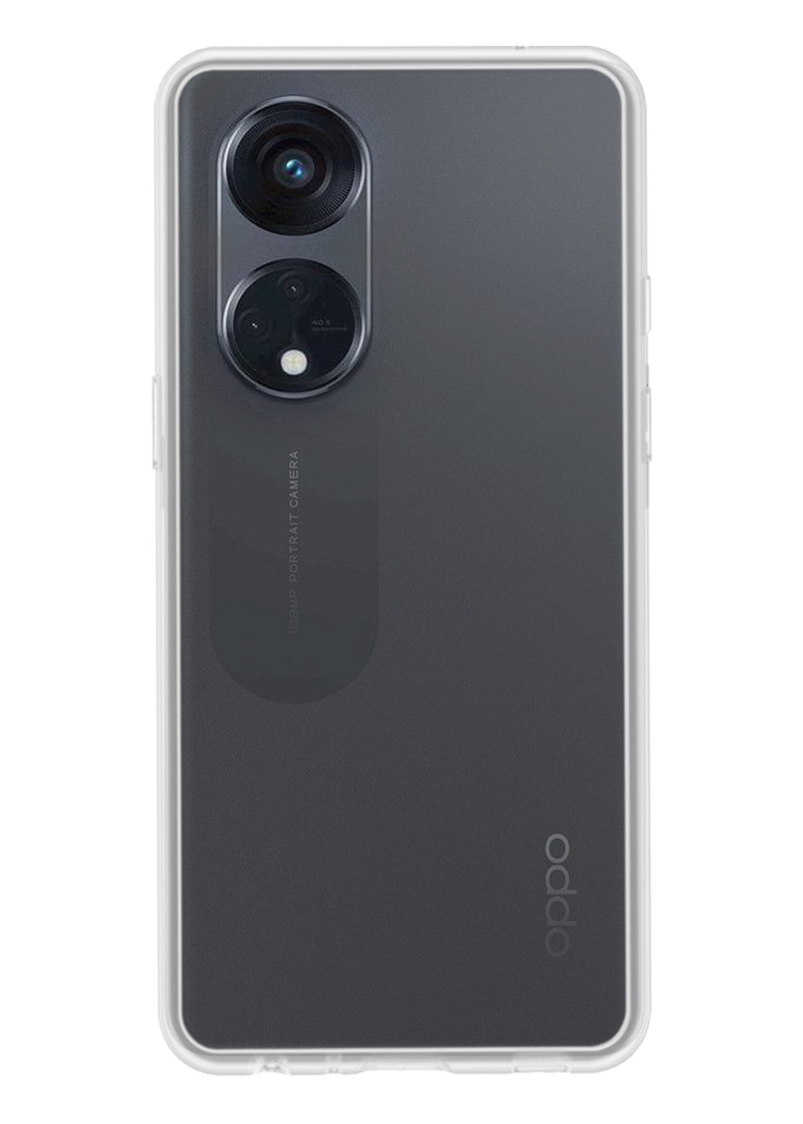BTH Hoesje Geschikt voor OPPO Reno 8T 4G Hoesje Siliconen Case Hoes Met Screenprotector - Hoes Geschikt voor OPPO Reno 8T 4G Hoes Cover Case - Transparant